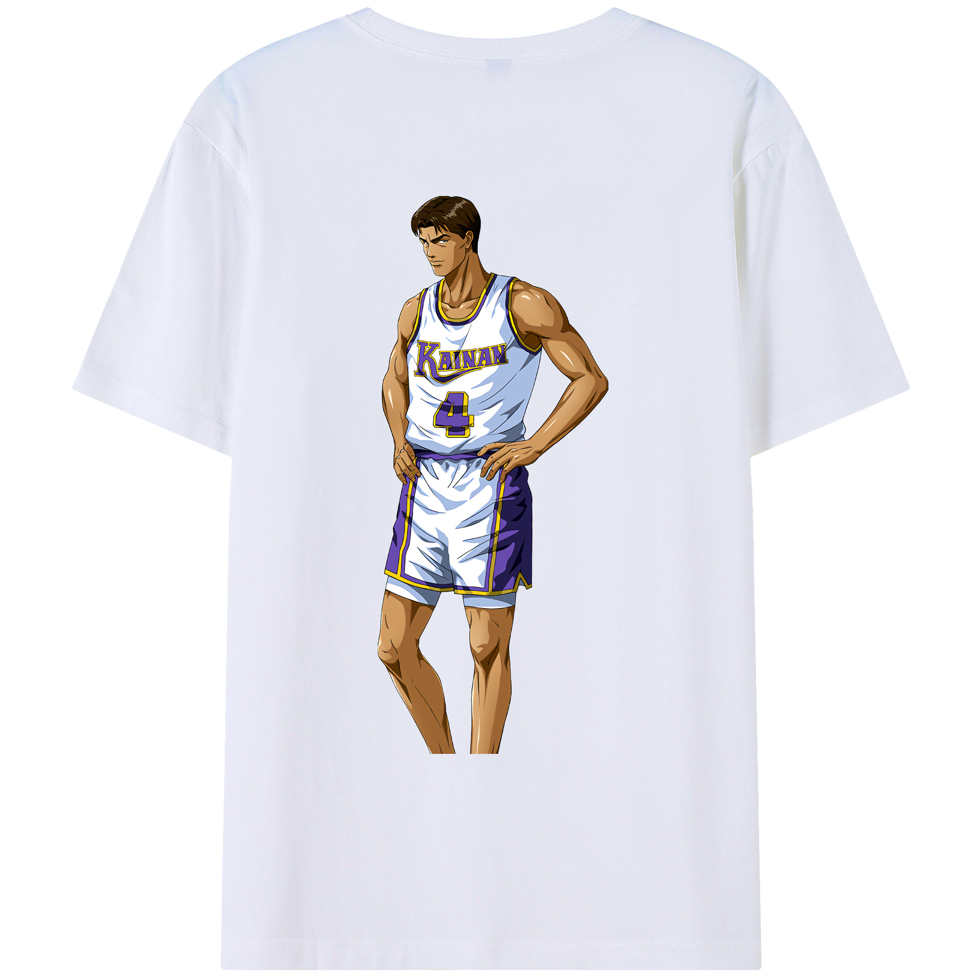（画像用） SLAM DUNK／スラムダンク 綿100％ メンズ半袖Tシャツ（バックプリント） 通気性