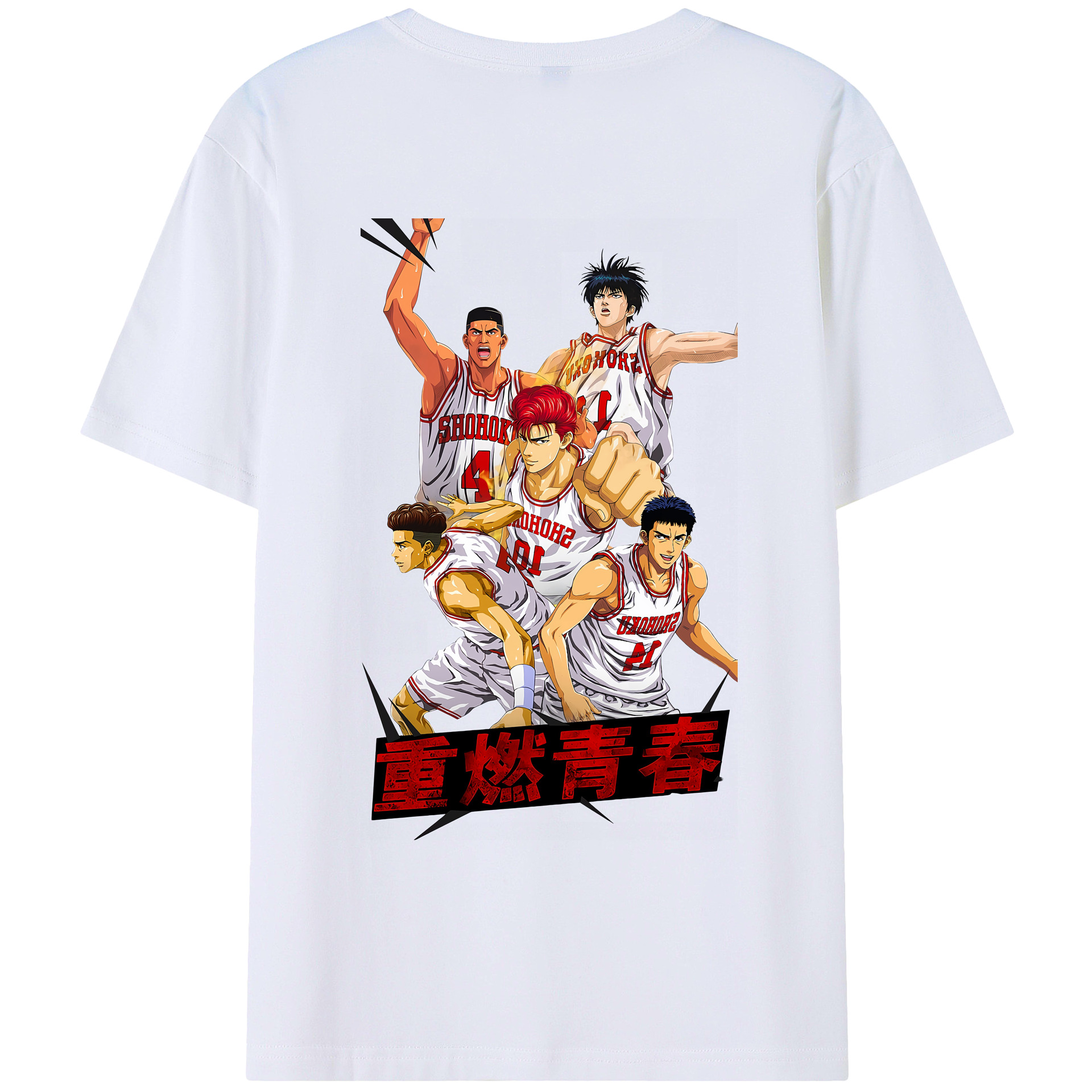 （画像用） SLAM DUNK／スラムダンク 綿100％ メンズ半袖Tシャツ（バックプリント） 通気性