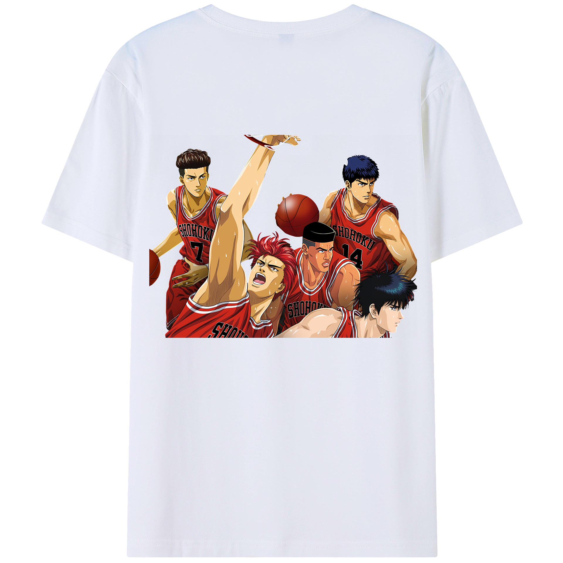 （画像用） SLAM DUNK／スラムダンク 綿100％ メンズ半袖Tシャツ（バックプリント） 通気性