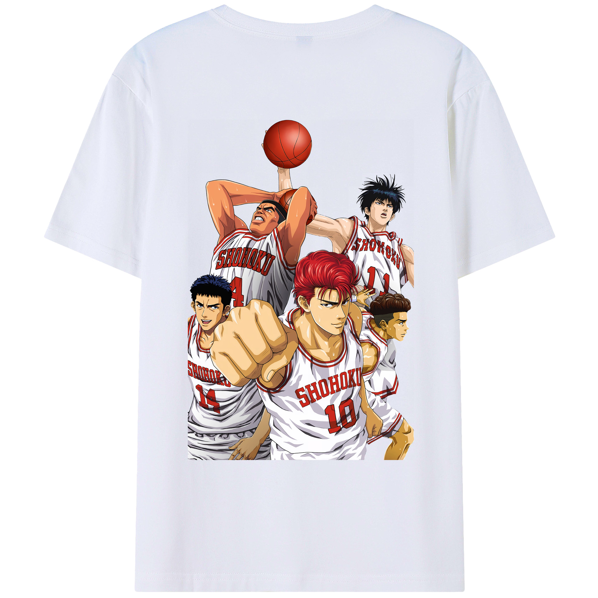 （画像用） SLAM DUNK／スラムダンク 綿100％ メンズ半袖Tシャツ（バックプリント） 通気性