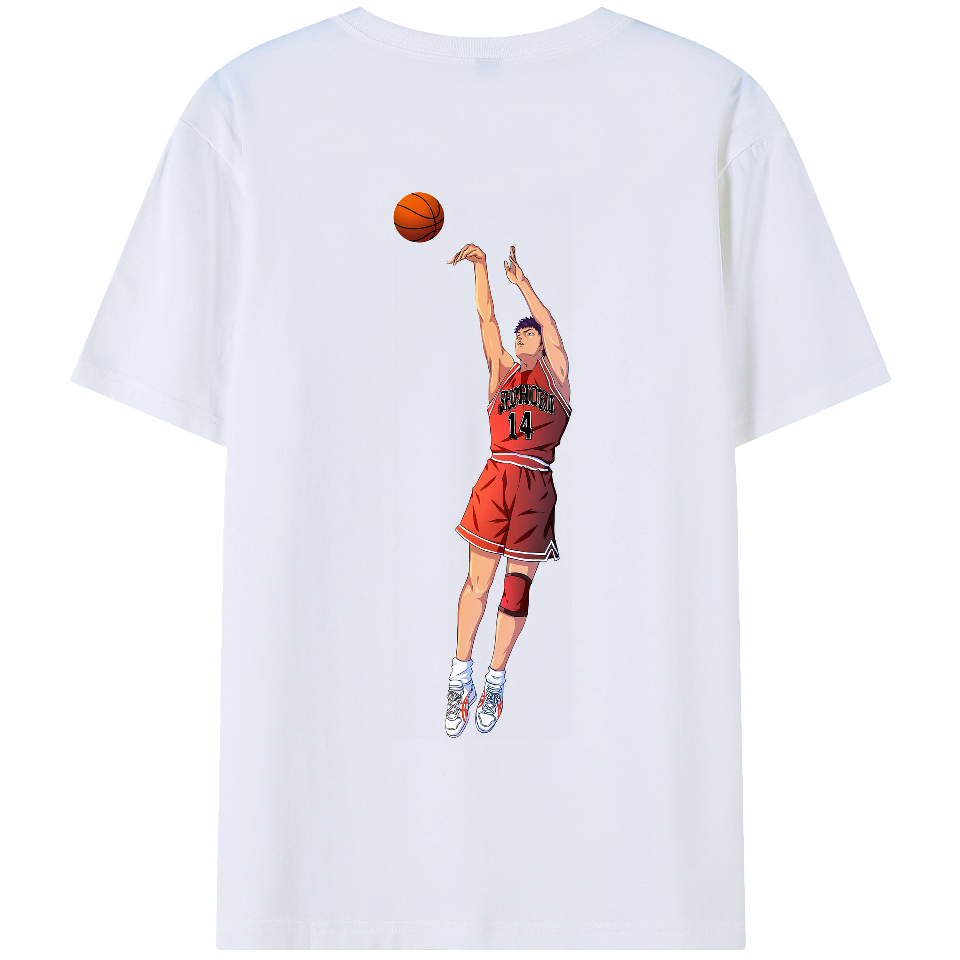 （画像用） SLAM DUNK／スラムダンク 綿100％ メンズ半袖Tシャツ（バックプリント） 通気性