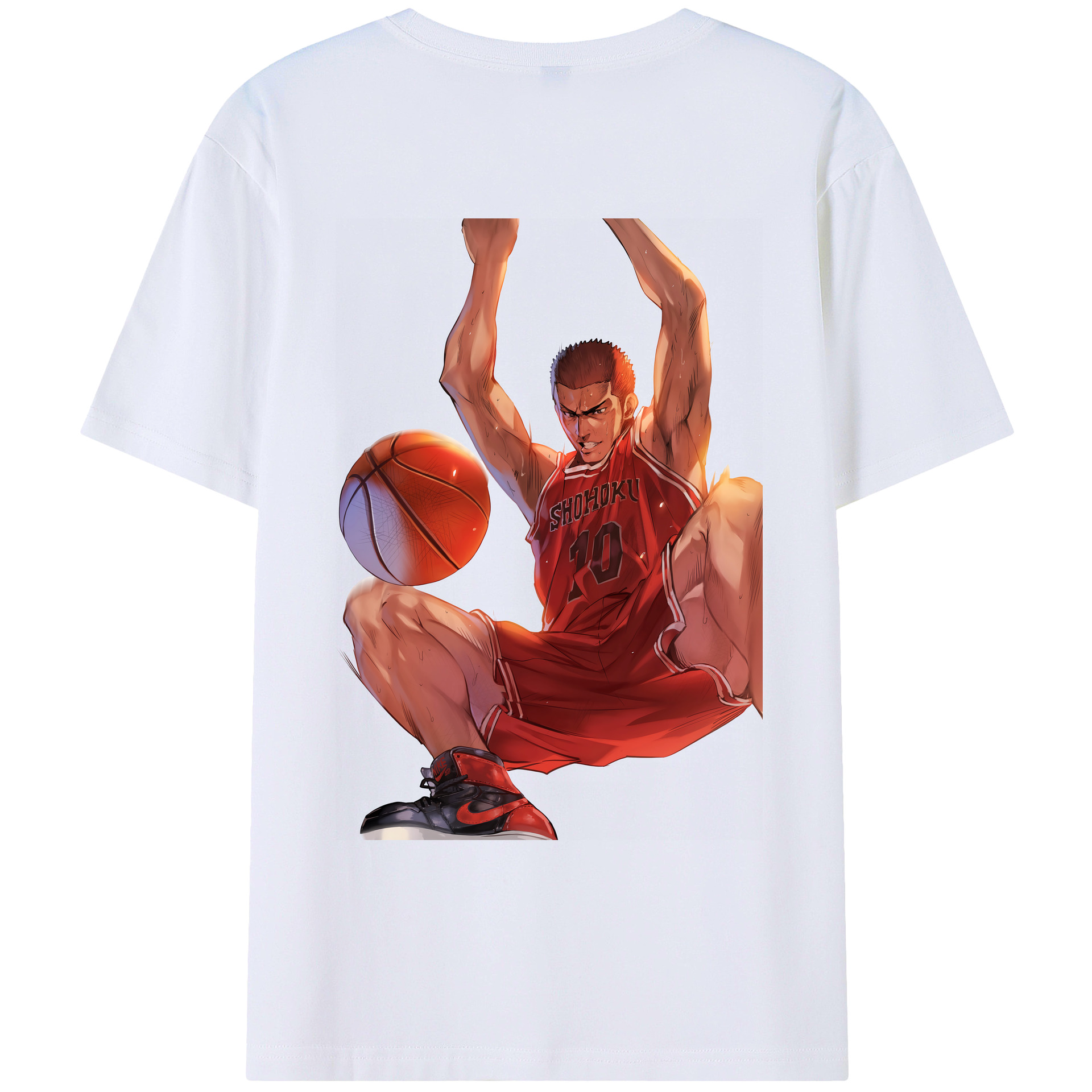 （画像用） SLAM DUNK／スラムダンク 綿100％ メンズ半袖Tシャツ（バックプリント） 通気性