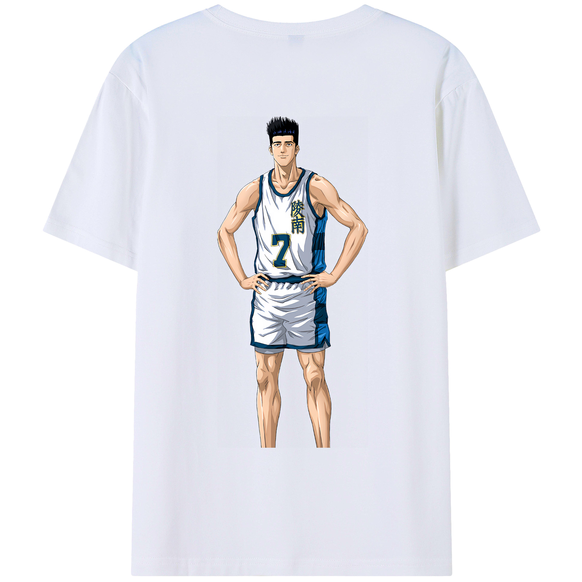 （画像用） SLAM DUNK／スラムダンク 綿100％ メンズ半袖Tシャツ（バックプリント） 通気性