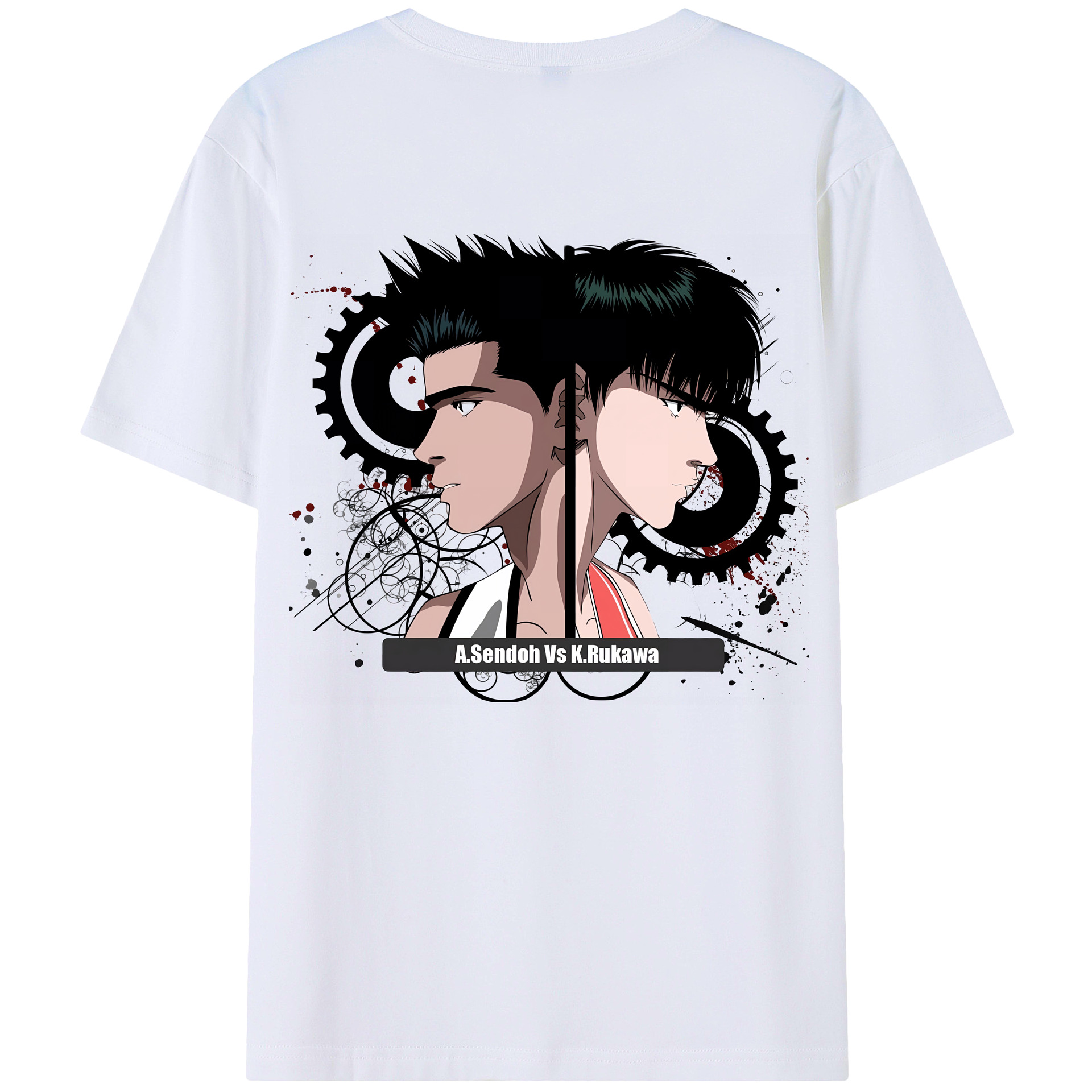 （画像用） SLAM DUNK／スラムダンク 綿100％ メンズ半袖Tシャツ（バックプリント） 通気性