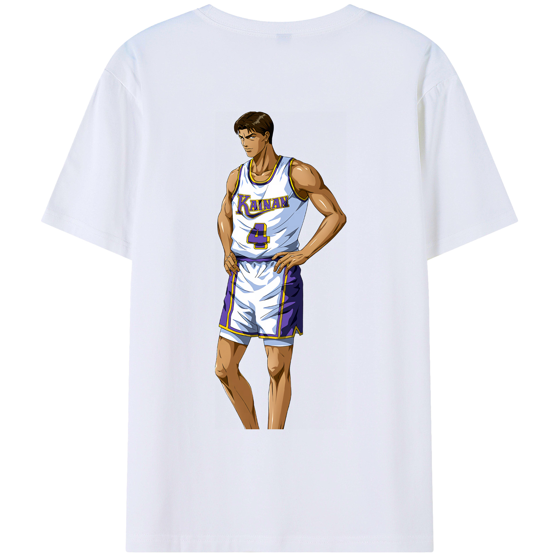（画像用） SLAM DUNK／スラムダンク 綿100％ メンズ半袖Tシャツ（バックプリント） 通気性