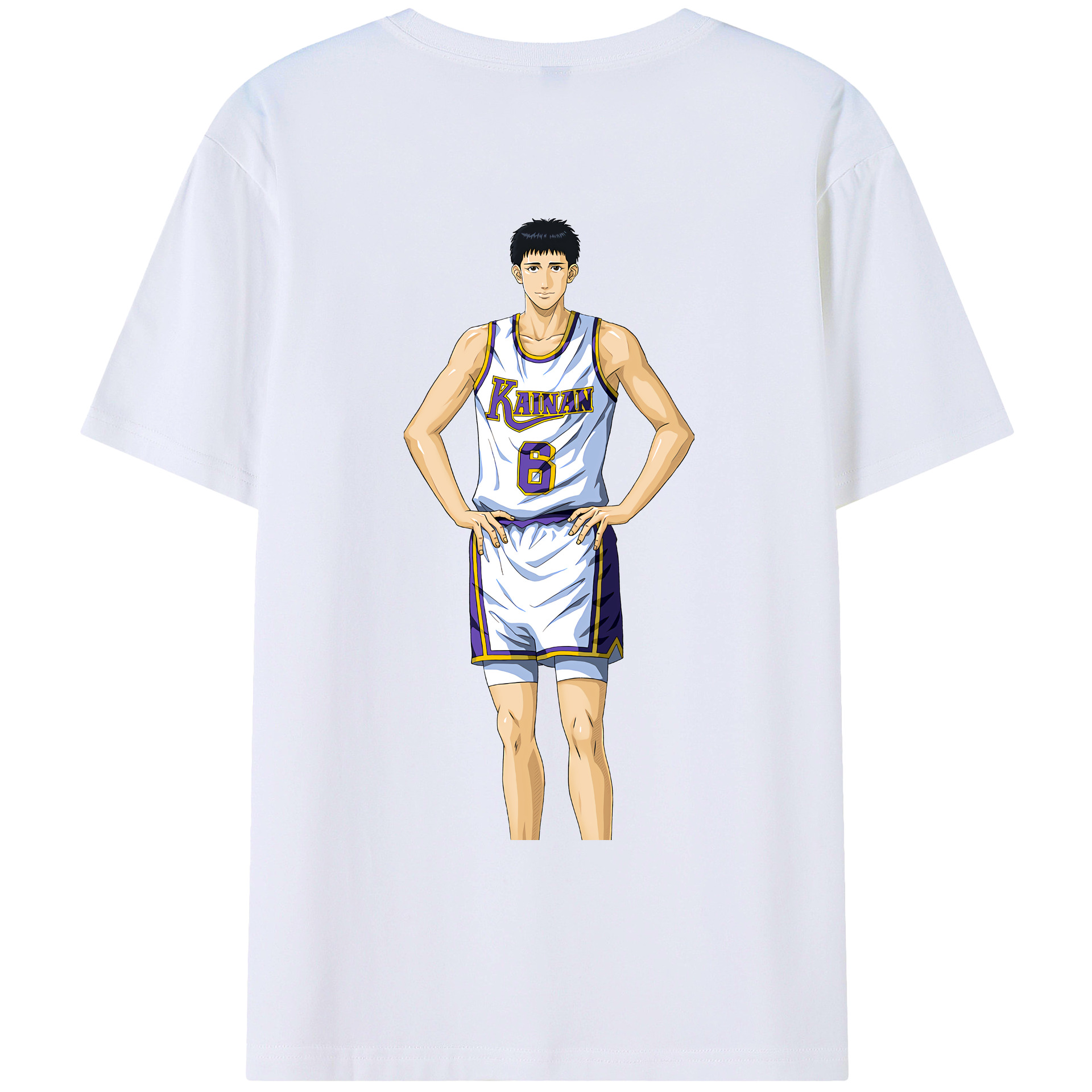 （画像用） SLAM DUNK／スラムダンク 綿100％ メンズ半袖Tシャツ（バックプリント） 通気性