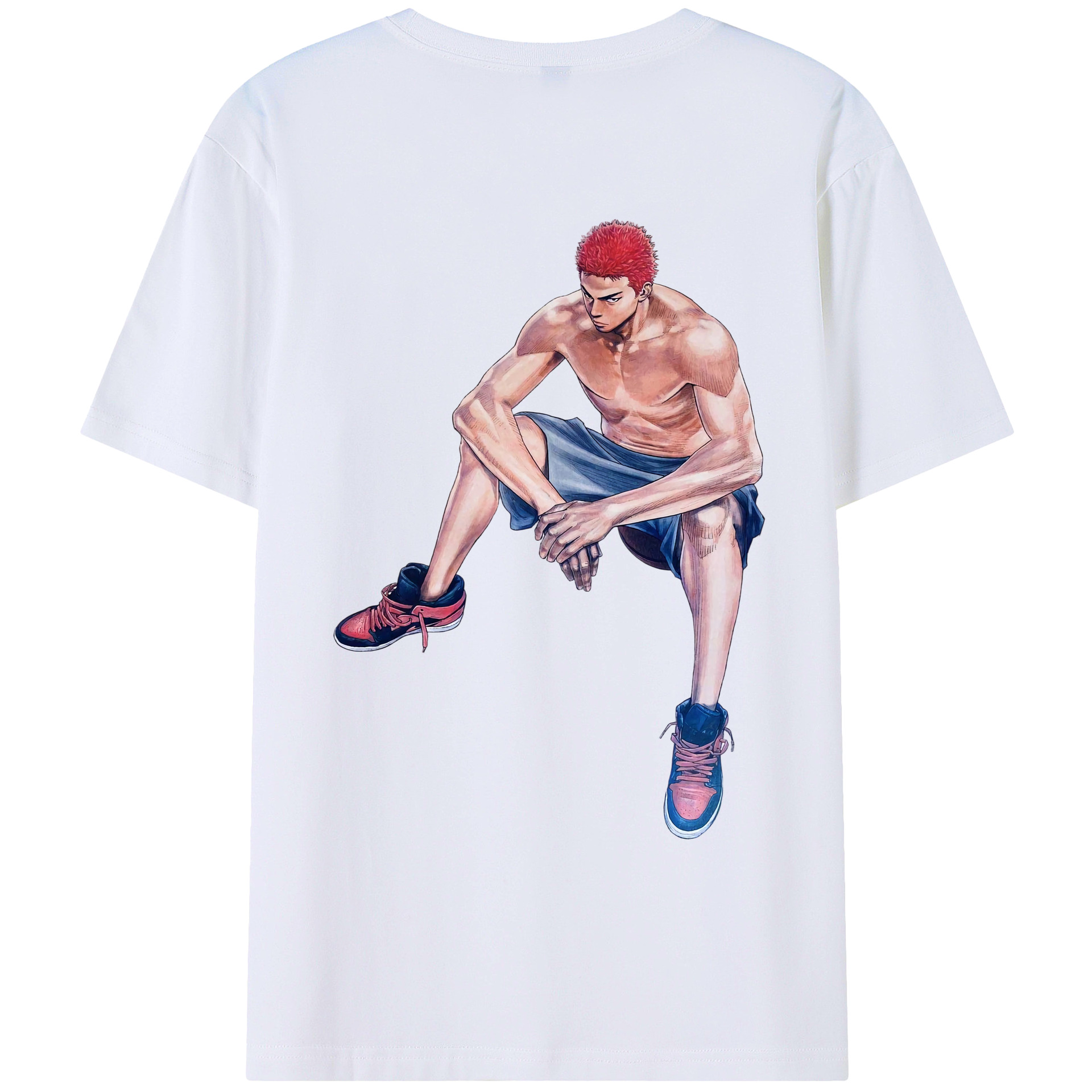 （画像用） SLAM DUNK／スラムダンク 綿100％ メンズ半袖Tシャツ（バックプリント） 通気性
