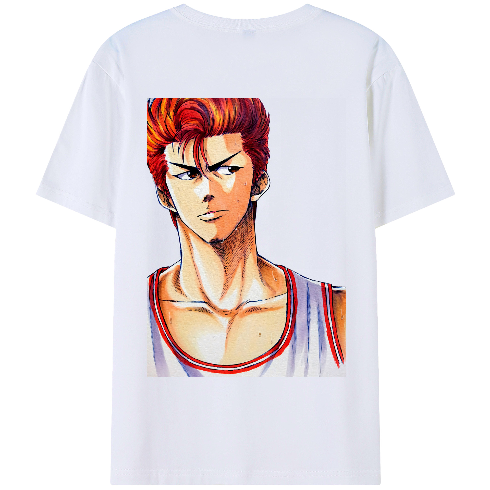 （画像用） SLAM DUNK／スラムダンク 綿100％ メンズ半袖Tシャツ（バックプリント） 通気性