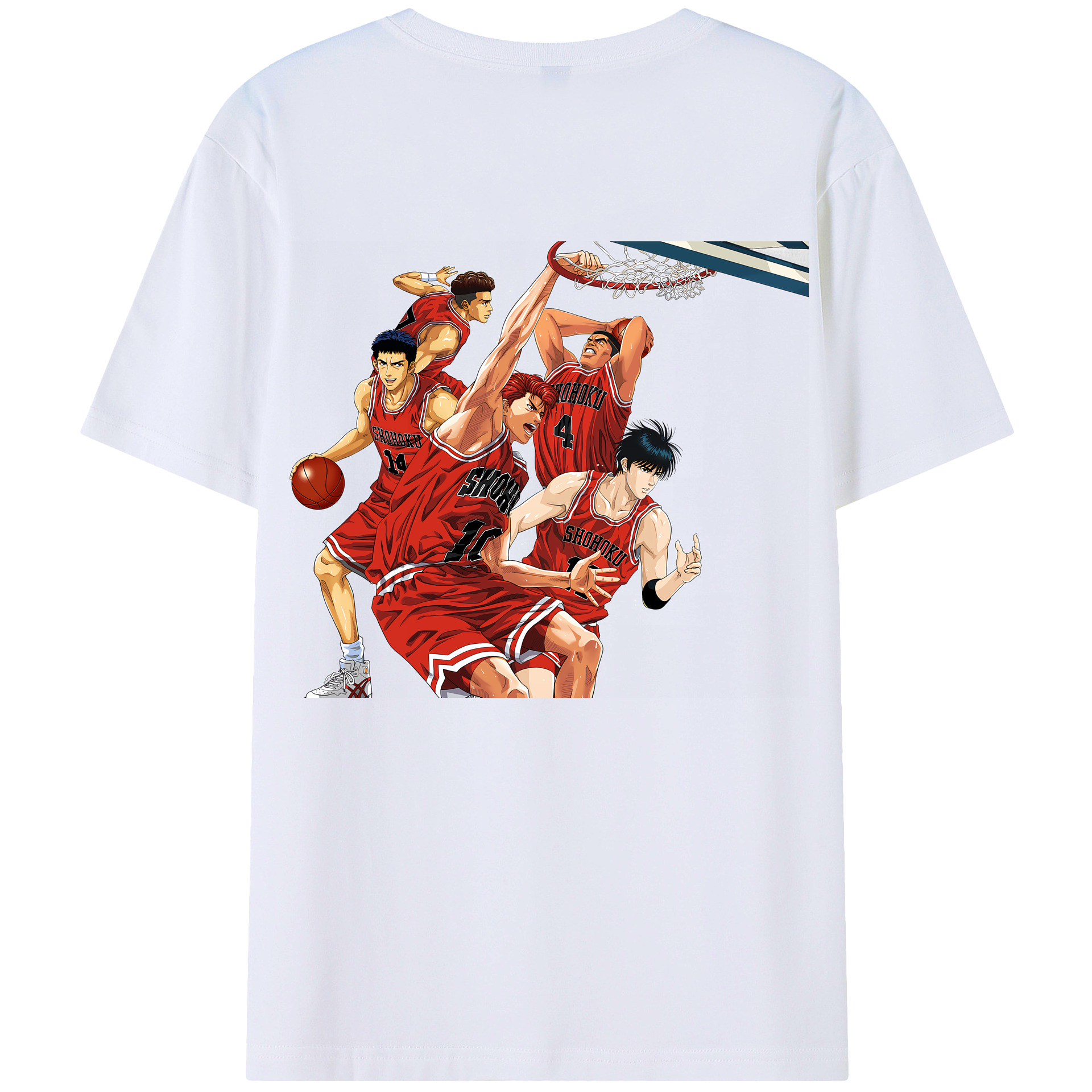 （画像用） SLAM DUNK／スラムダンク 綿100％ メンズ半袖Tシャツ（バックプリント） 通気性