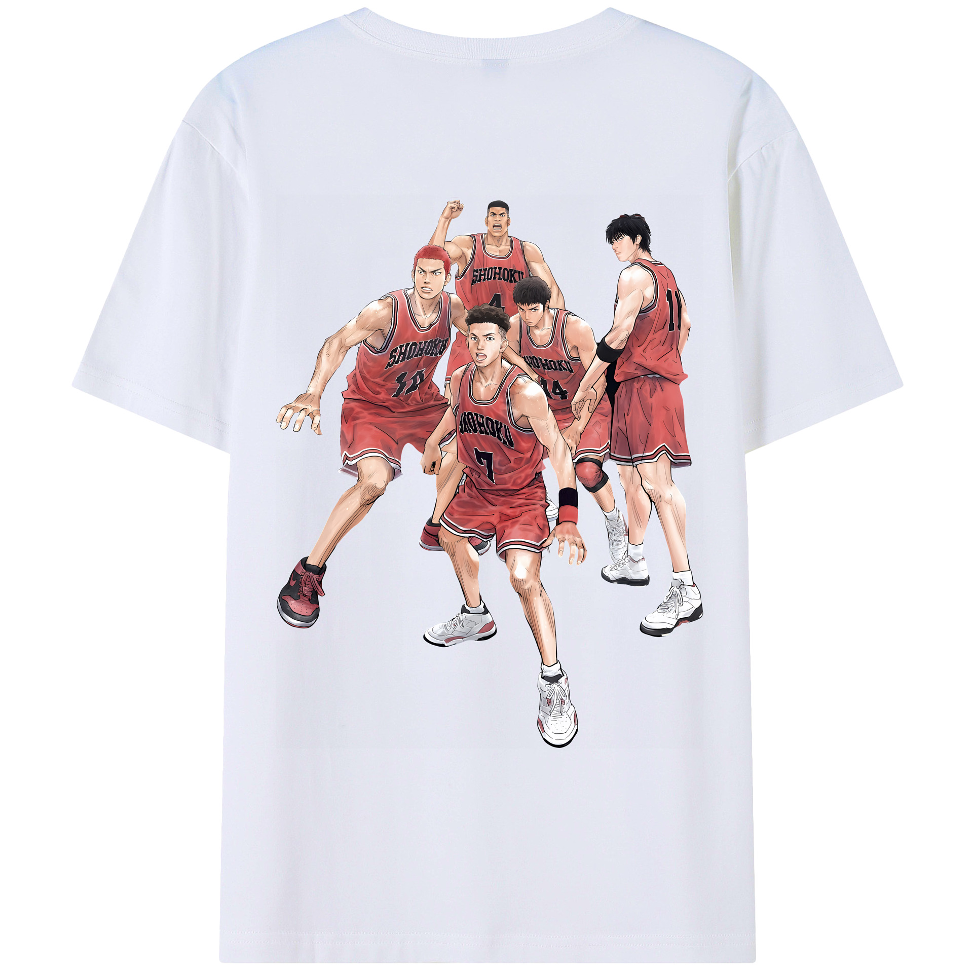 （画像用） SLAM DUNK／スラムダンク 綿100％ メンズ半袖Tシャツ（バックプリント） 通気性