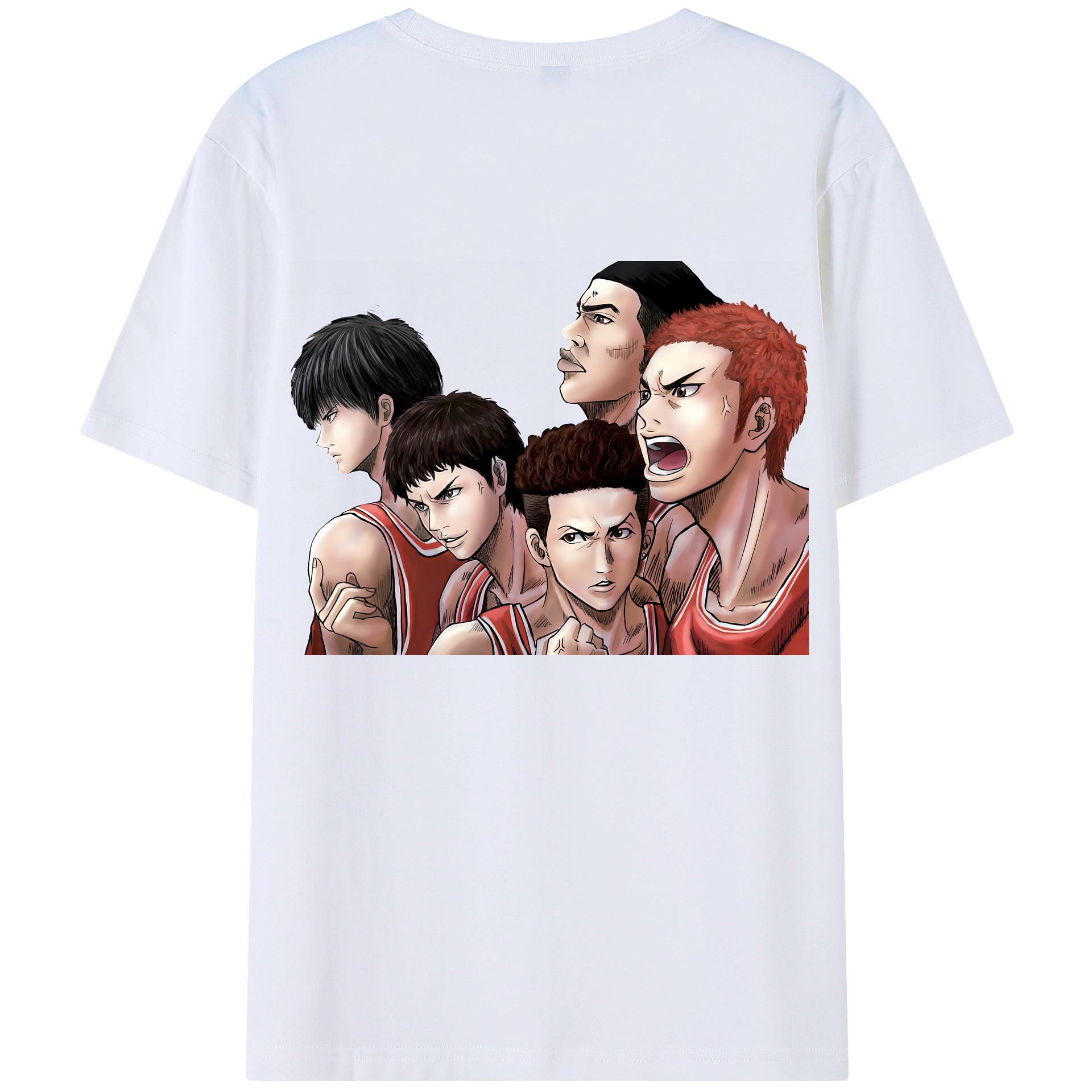 （画像用） SLAM DUNK／スラムダンク 綿100％ メンズ半袖Tシャツ（バックプリント） 通気性