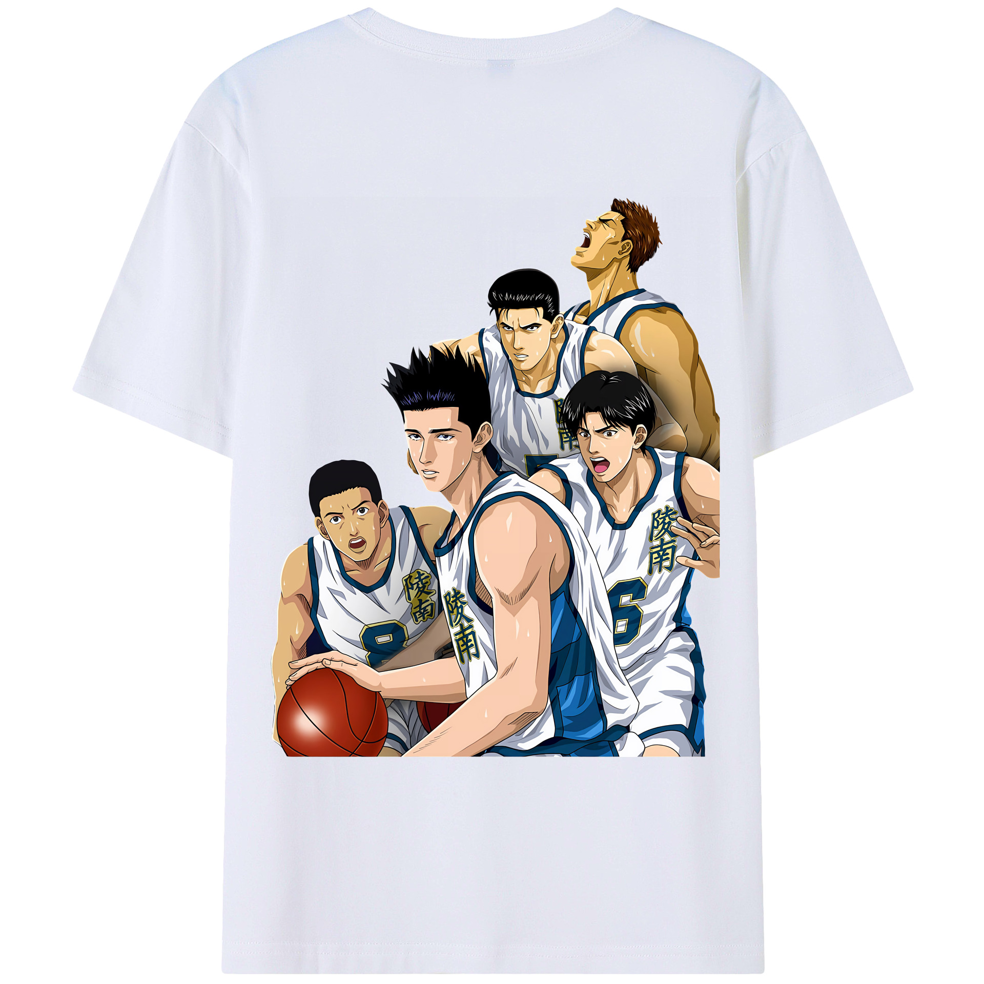 （画像用） SLAM DUNK／スラムダンク 綿100％ メンズ半袖Tシャツ（バックプリント） 通気性