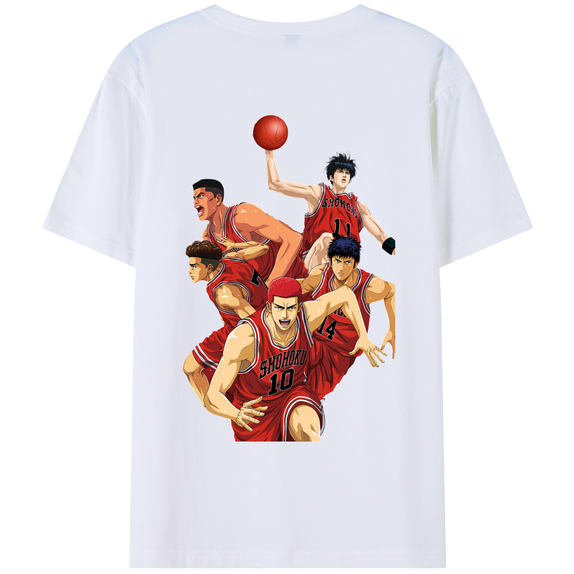 （画像用） SLAM DUNK／スラムダンク 綿100％ メンズ半袖Tシャツ（バックプリント） 通気性