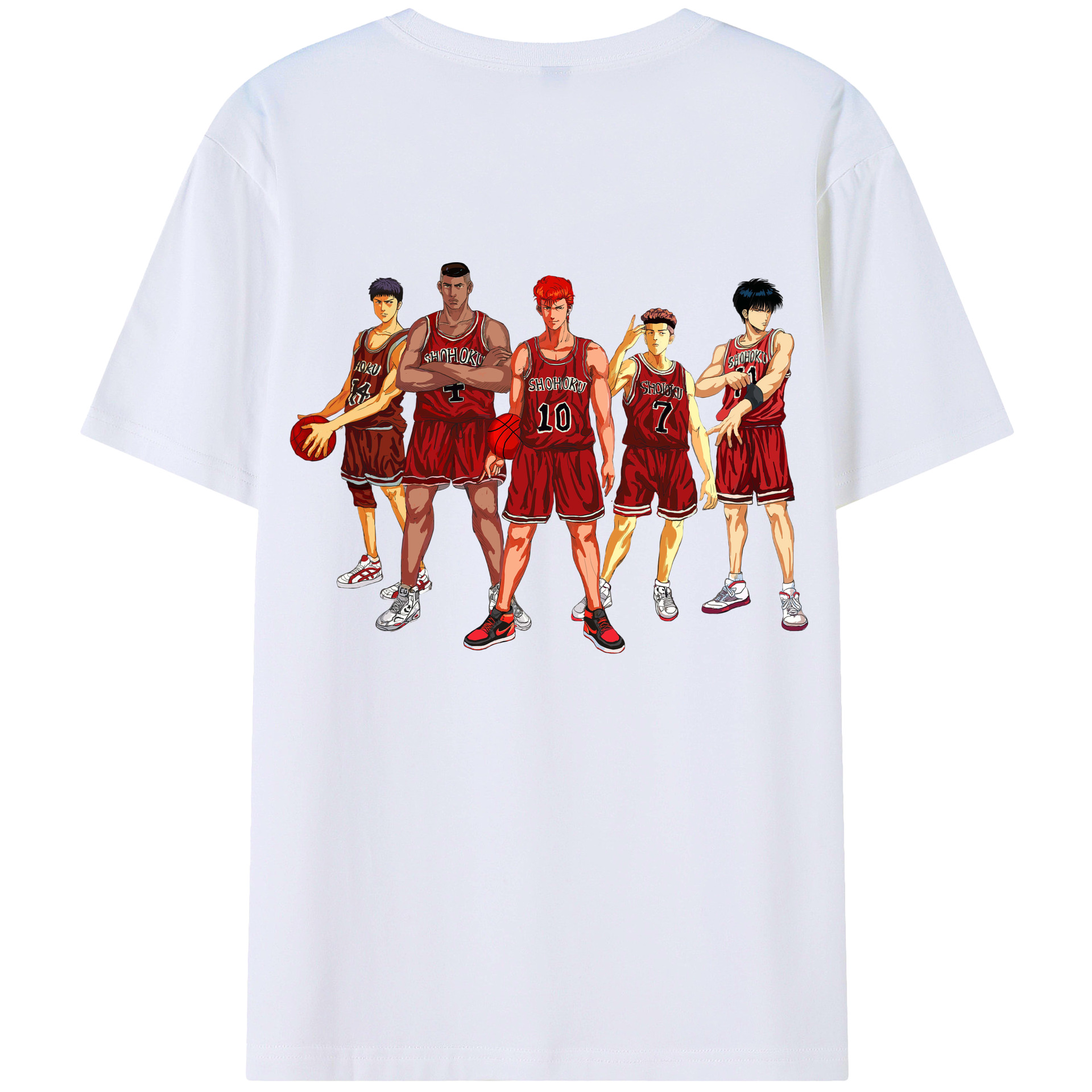 （画像用） SLAM DUNK／スラムダンク 綿100％ メンズ半袖Tシャツ（バックプリント） 通気性