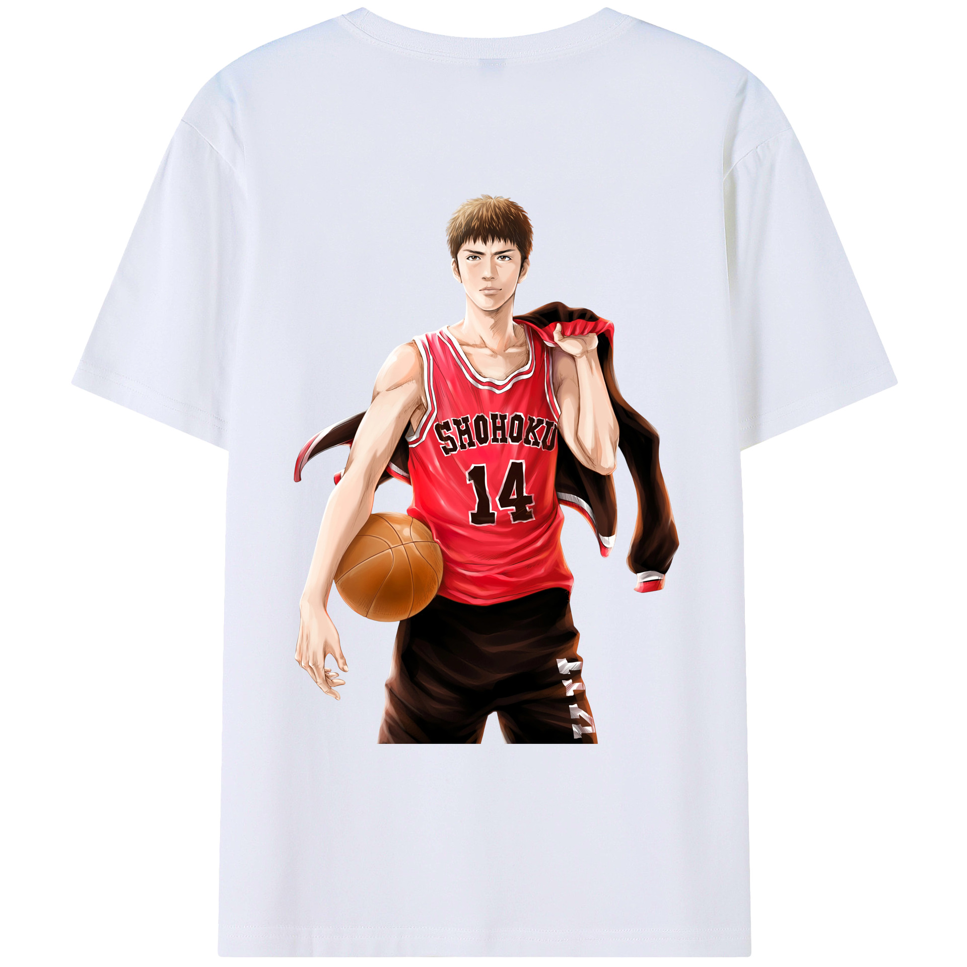 （画像用） SLAM DUNK／スラムダンク 綿100％ メンズ半袖Tシャツ（バックプリント） 通気性