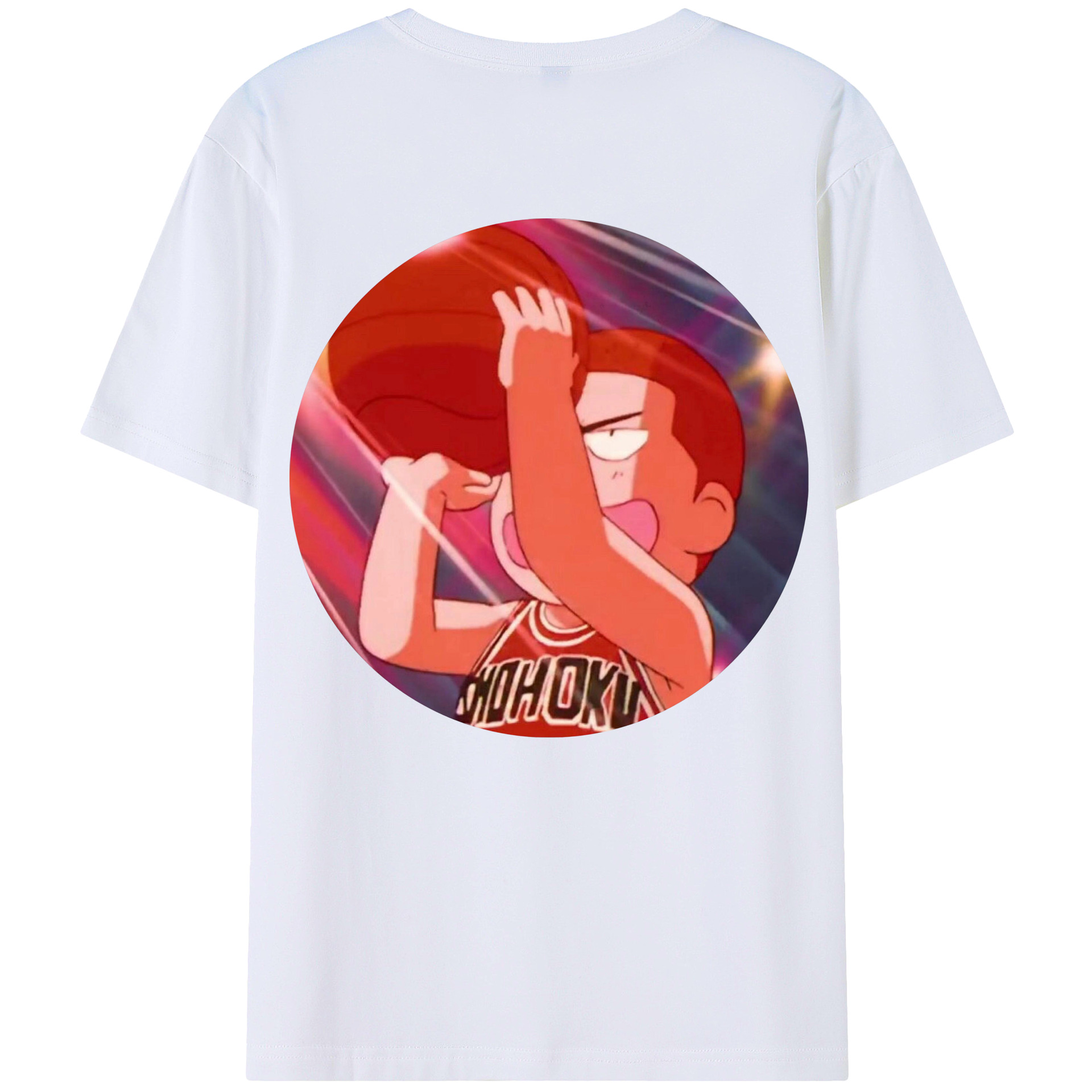 （画像用） SLAM DUNK／スラムダンク 綿100％ メンズ半袖Tシャツ（バックプリント） 通気性