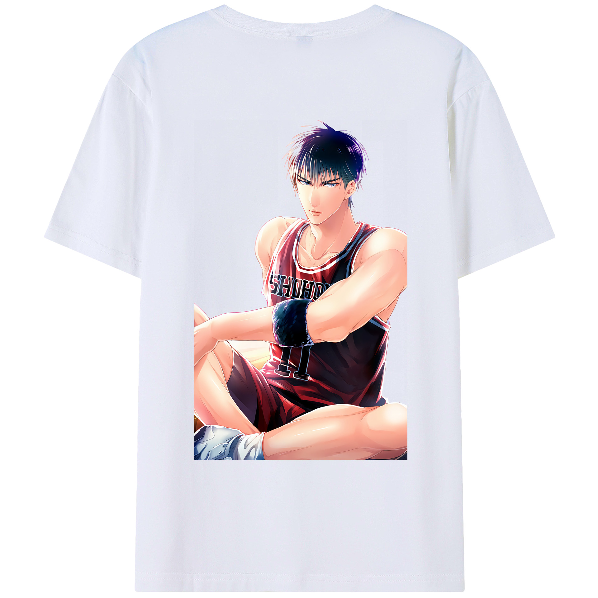 （画像用） SLAM DUNK／スラムダンク 綿100％ メンズ半袖Tシャツ（バックプリント） 通気性