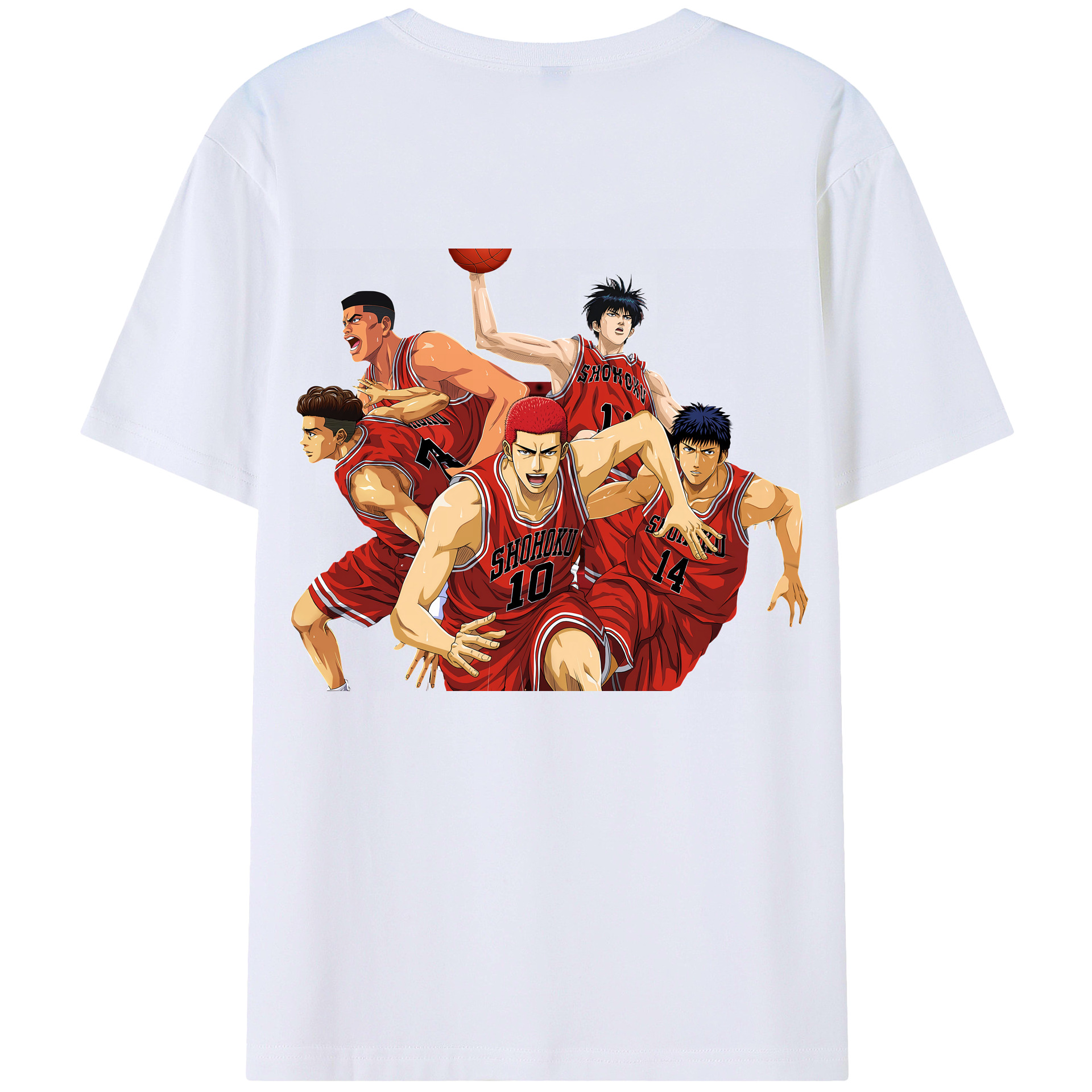 （画像用） SLAM DUNK／スラムダンク 綿100％ メンズ半袖Tシャツ（バックプリント） 通気性