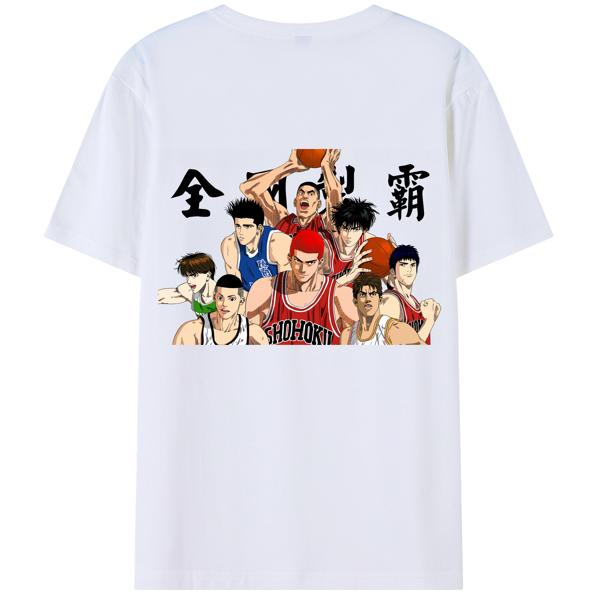 （画像用） SLAM DUNK／スラムダンク 綿100％ メンズ半袖Tシャツ（バックプリント） 通気性
