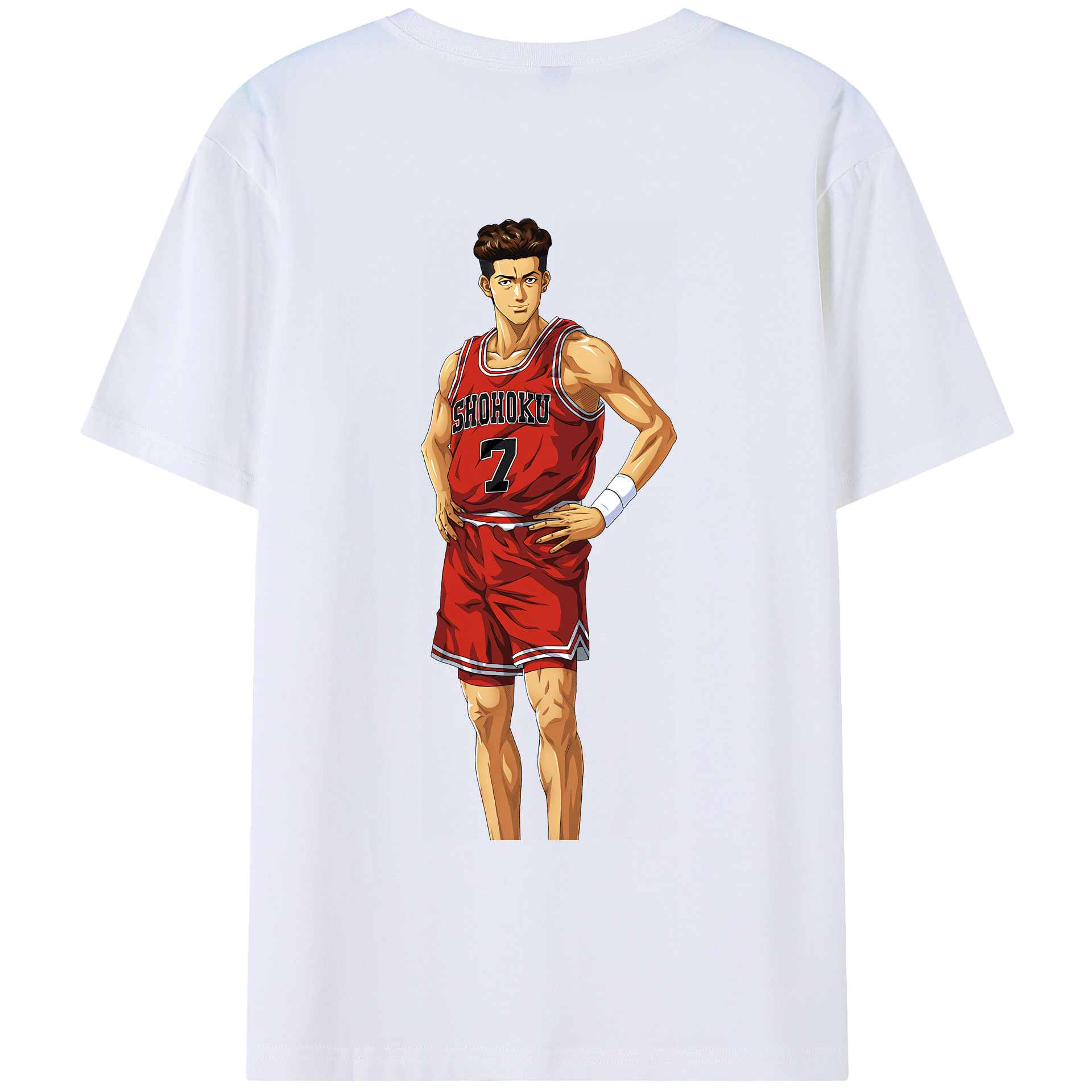 （画像用） SLAM DUNK／スラムダンク 綿100％ メンズ半袖Tシャツ（バックプリント） 通気性