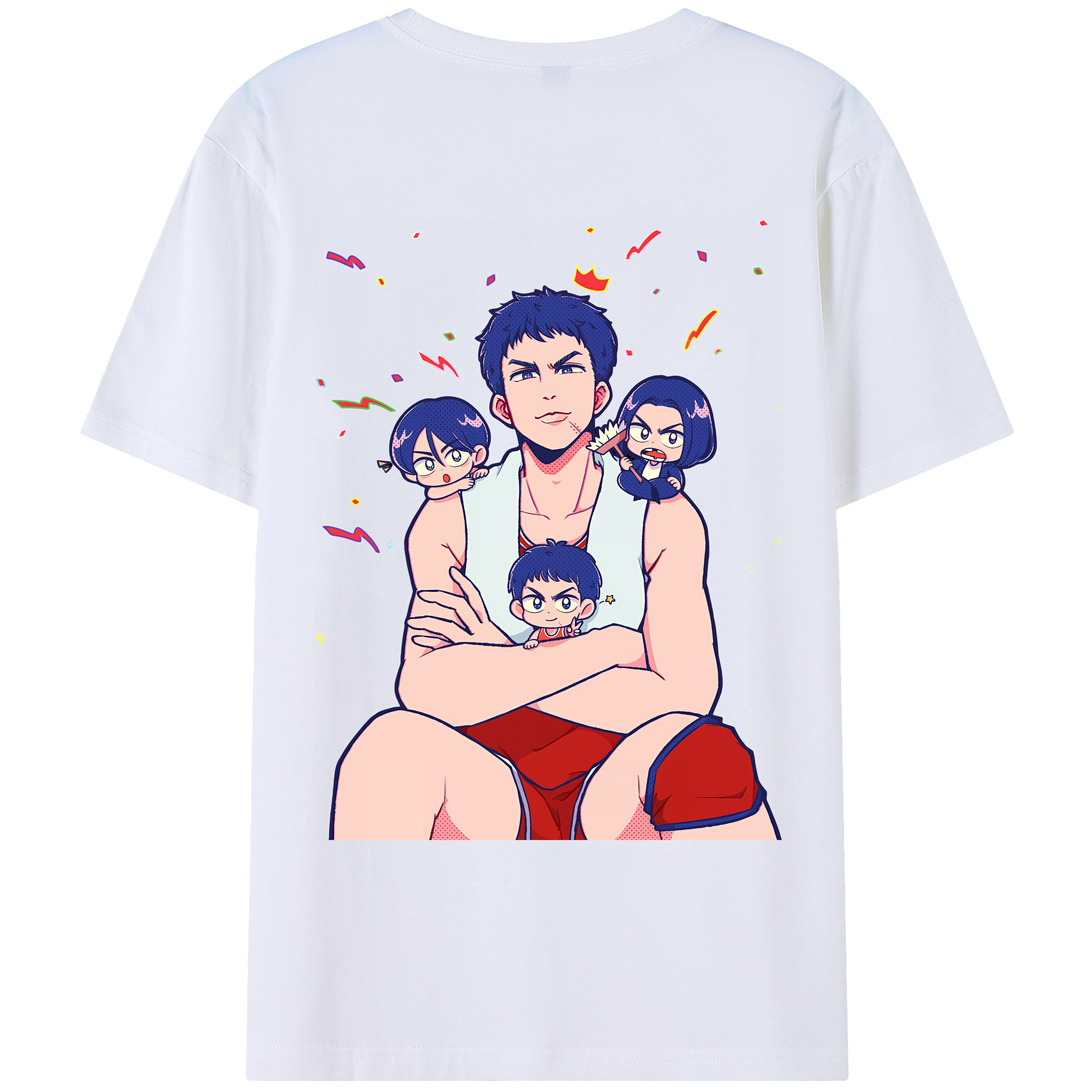 （画像用） SLAM DUNK／スラムダンク 綿100％ メンズ半袖Tシャツ（バックプリント） 通気性