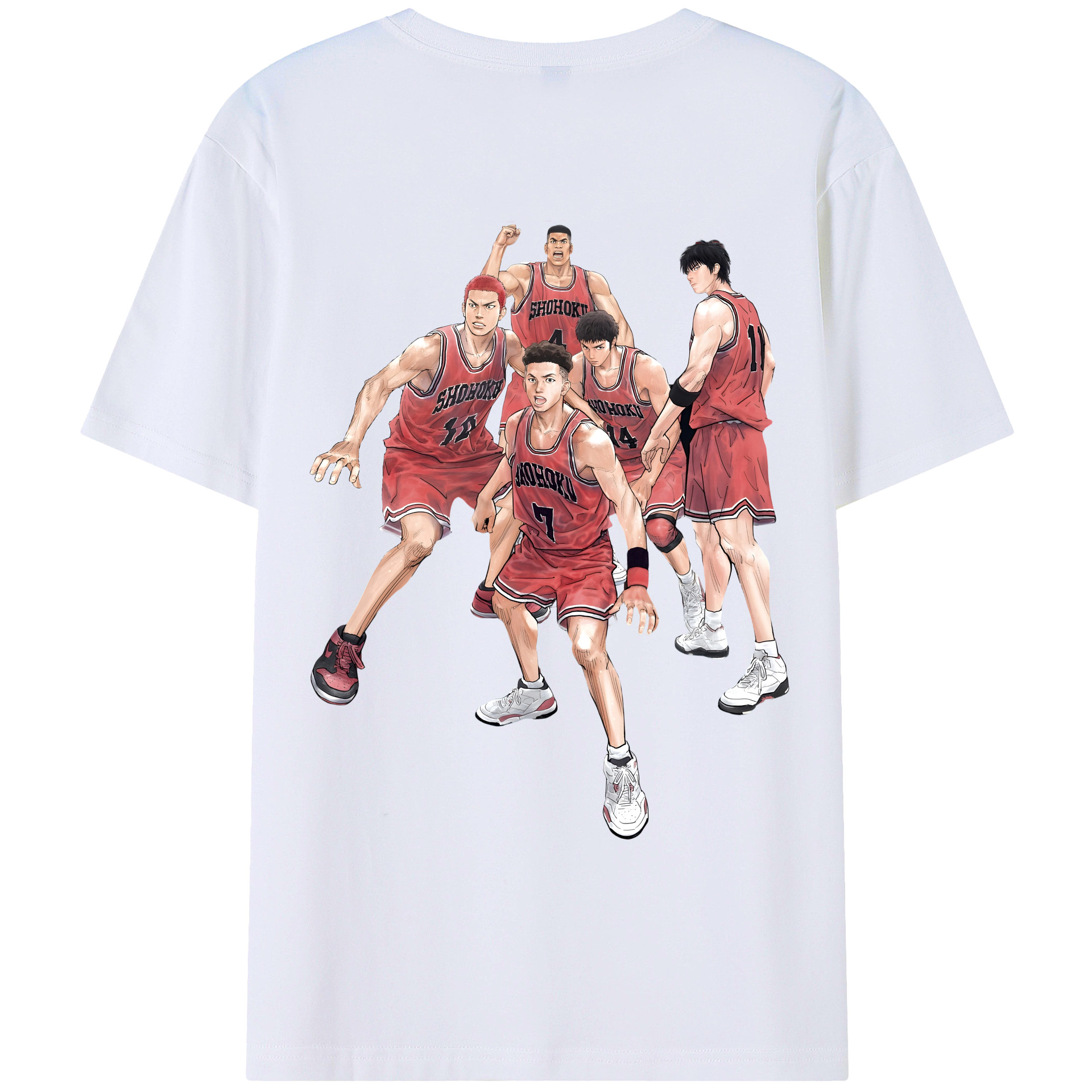（画像用） SLAM DUNK／スラムダンク 綿100％ メンズ半袖Tシャツ（バックプリント） 通気性