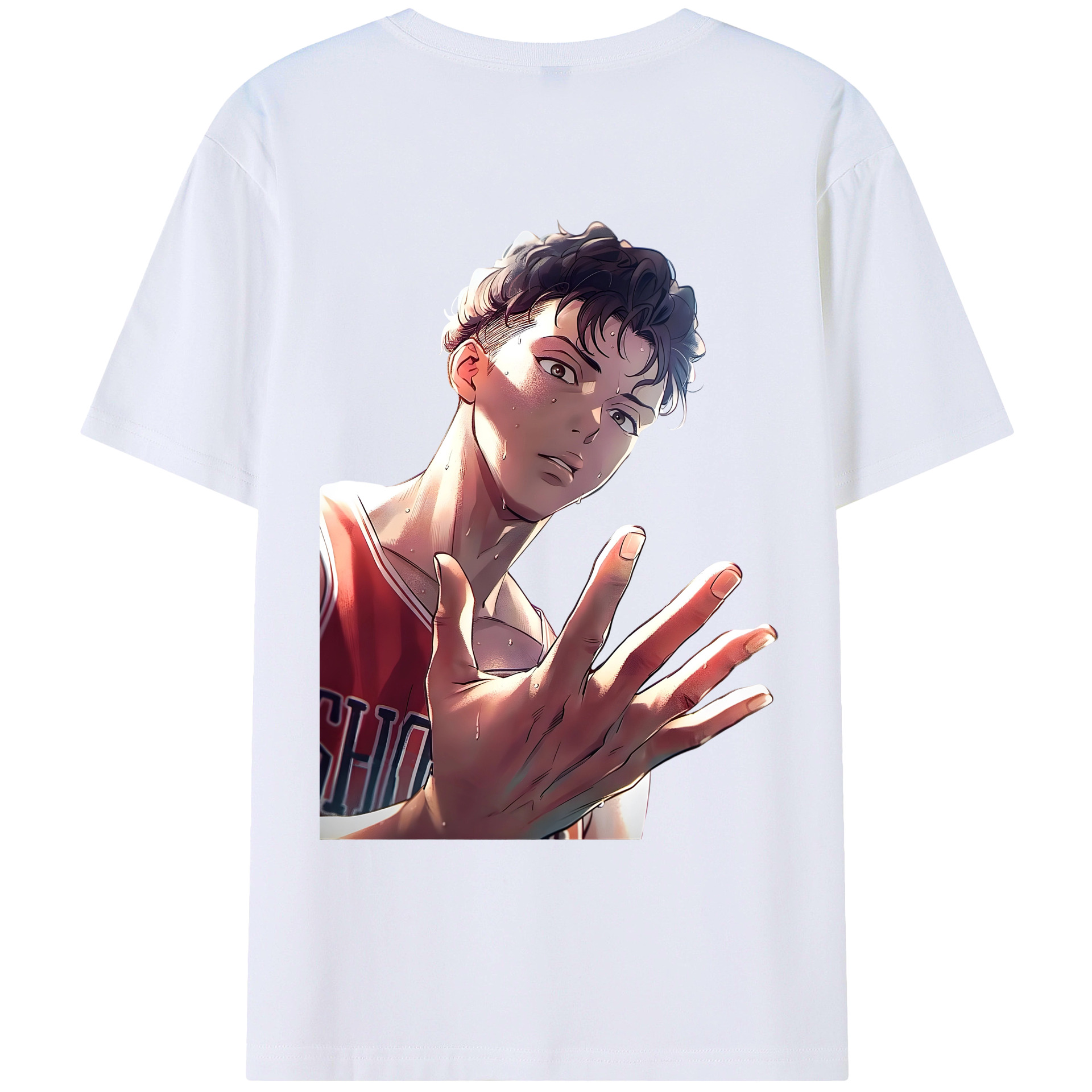 （画像用） SLAM DUNK／スラムダンク 綿100％ メンズ半袖Tシャツ（バックプリント） 通気性