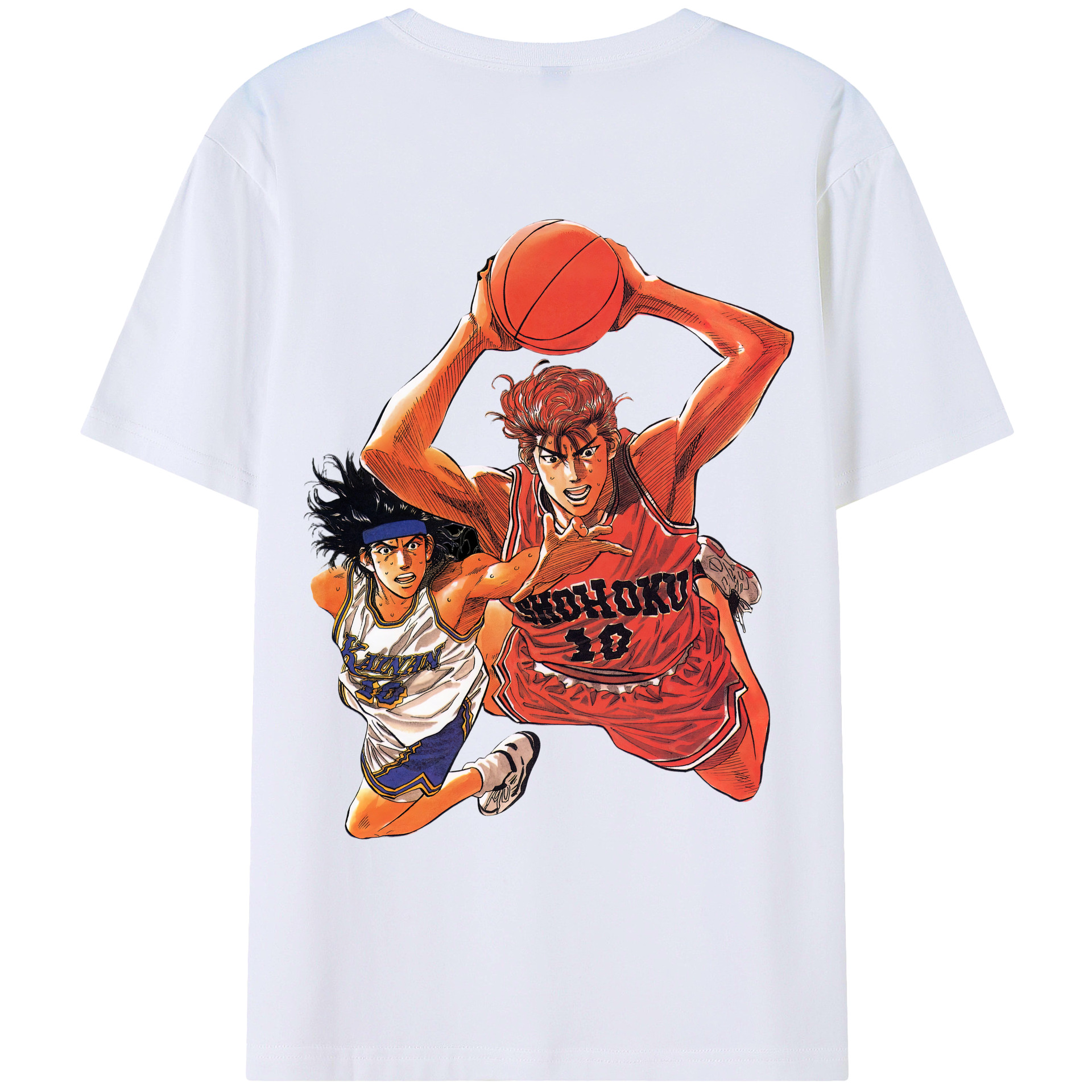 （画像用） SLAM DUNK／スラムダンク 綿100％ メンズ半袖Tシャツ（バックプリント） 通気性