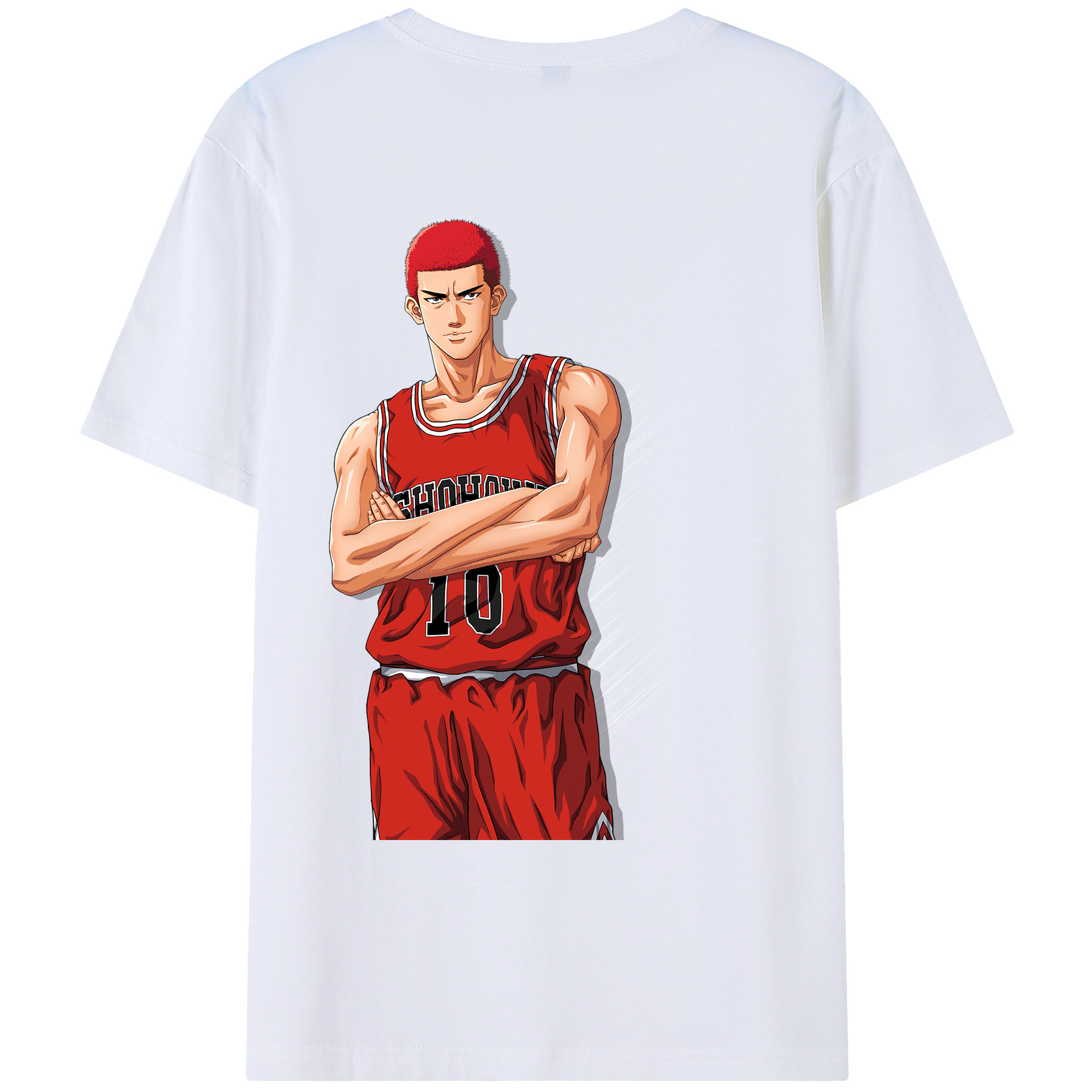 （画像用） SLAM DUNK／スラムダンク 綿100％ メンズ半袖Tシャツ（バックプリント） 通気性