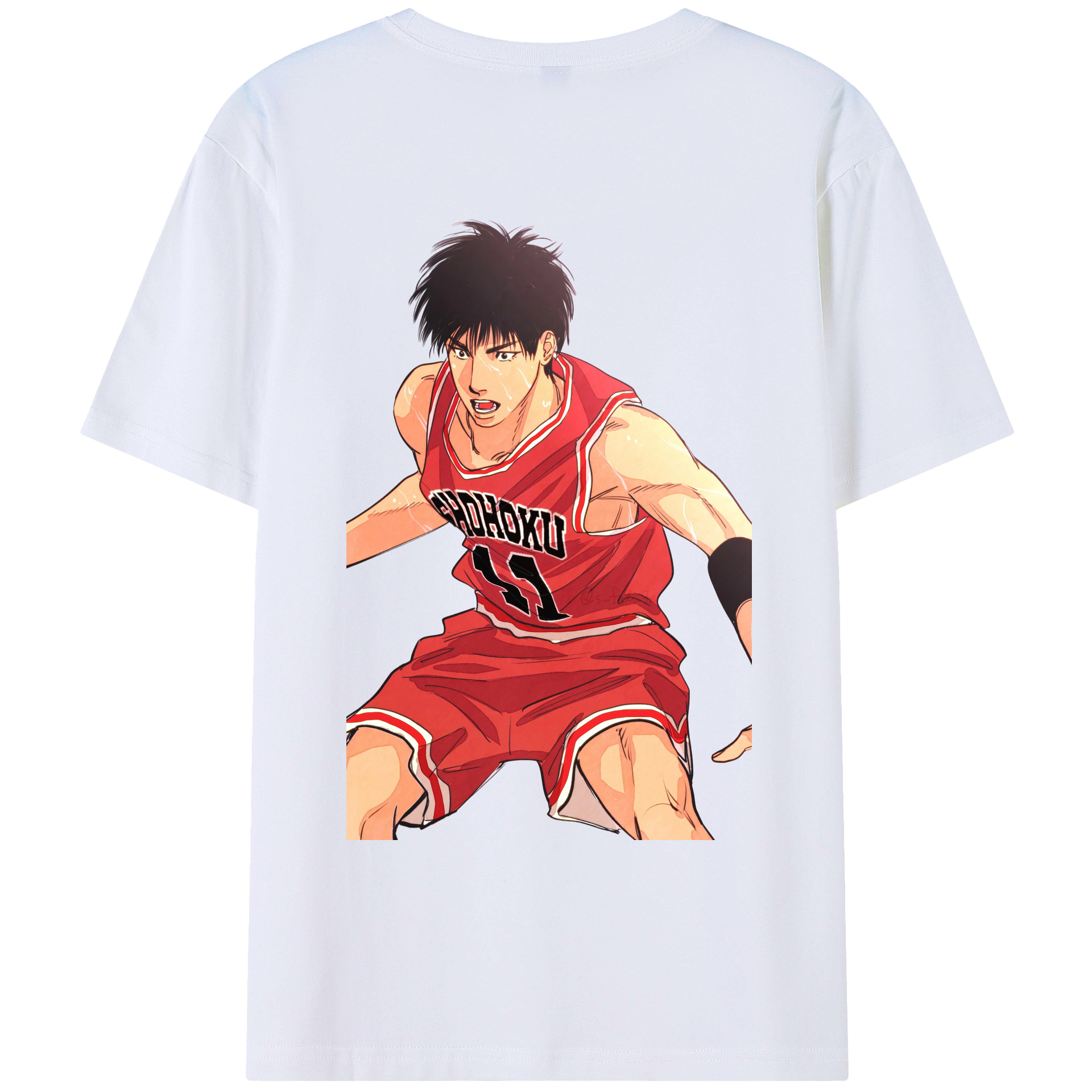 （画像用） SLAM DUNK／スラムダンク 綿100％ メンズ半袖Tシャツ（バックプリント） 通気性