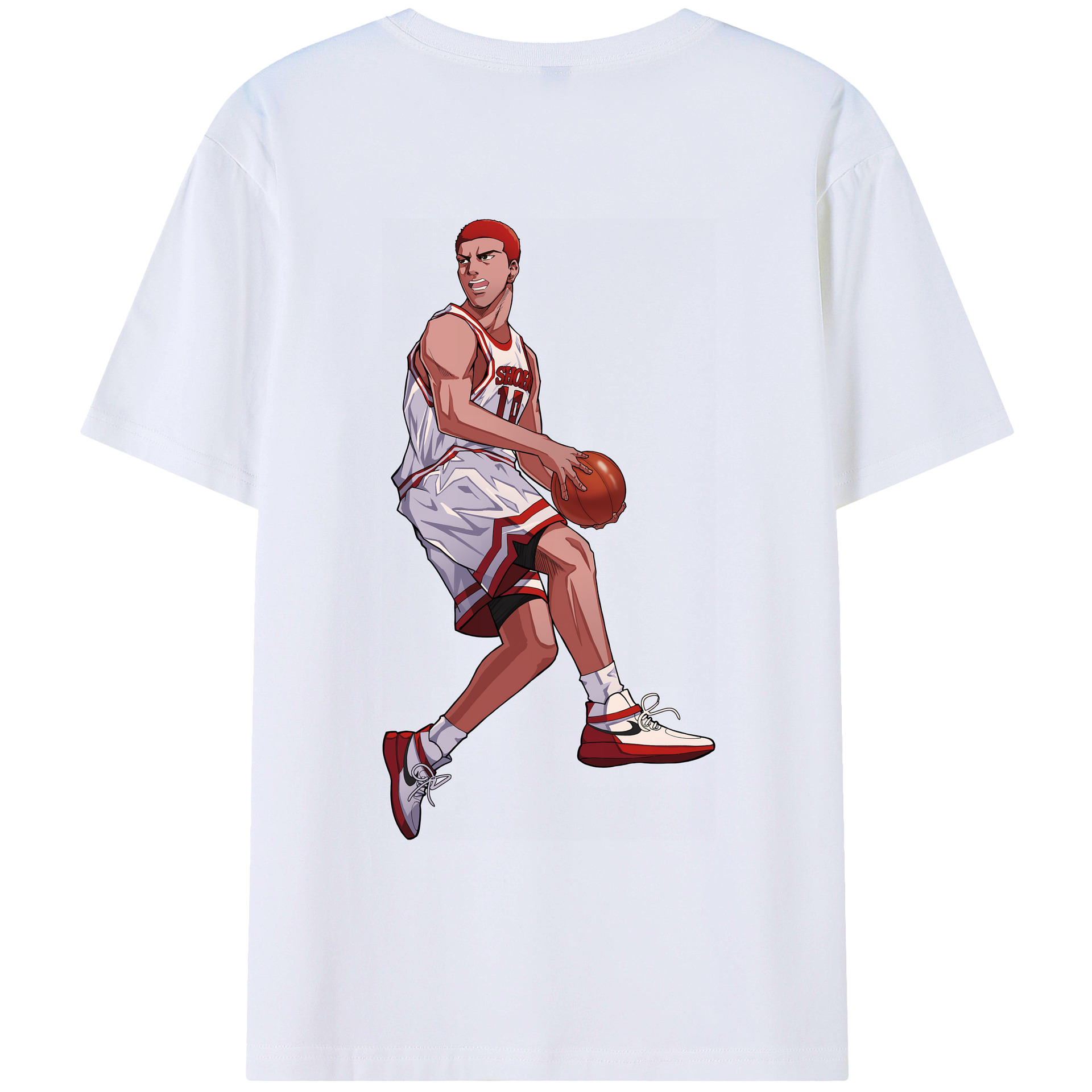 （画像用） SLAM DUNK／スラムダンク 綿100％ メンズ半袖Tシャツ（バックプリント） 通気性