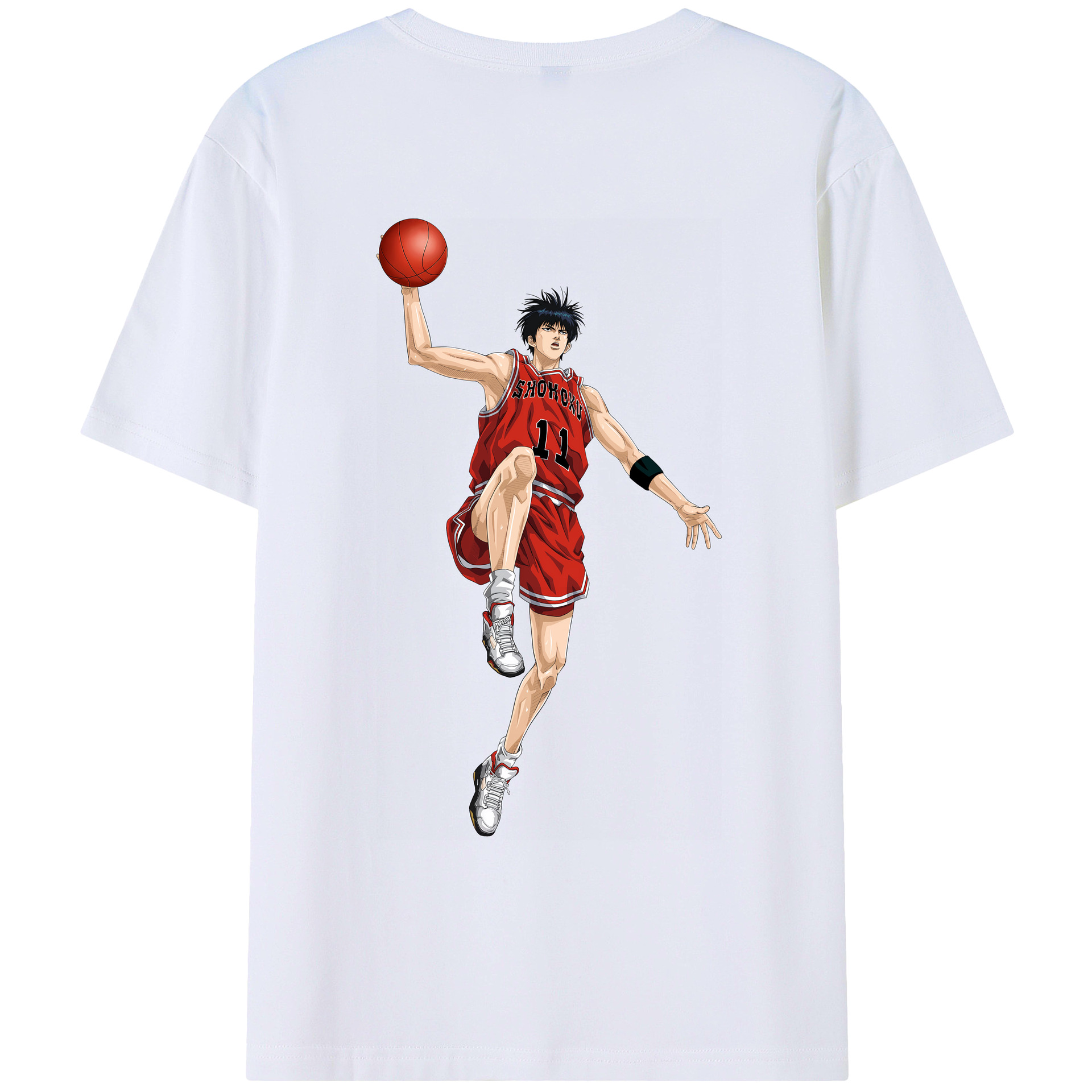 （画像用） SLAM DUNK／スラムダンク 綿100％ メンズ半袖Tシャツ（バックプリント） 通気性