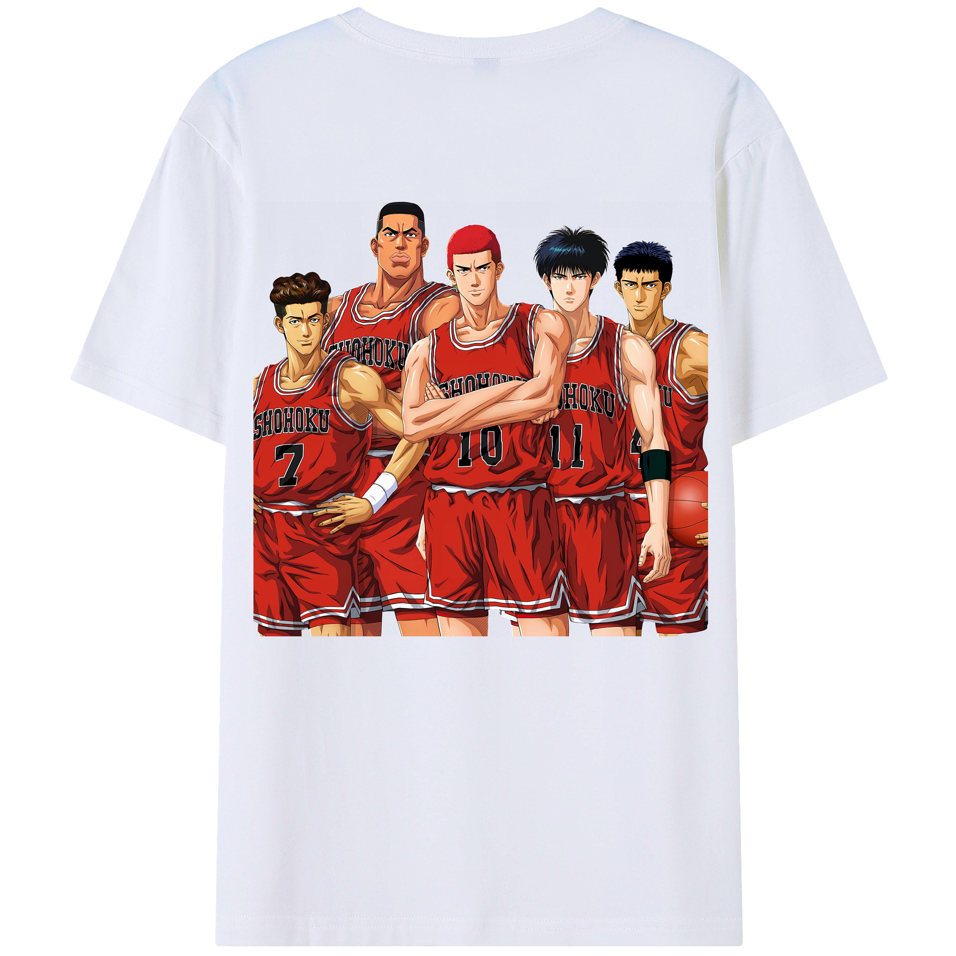 （画像用） SLAM DUNK／スラムダンク 綿100％ メンズ半袖Tシャツ（バックプリント） 通気性