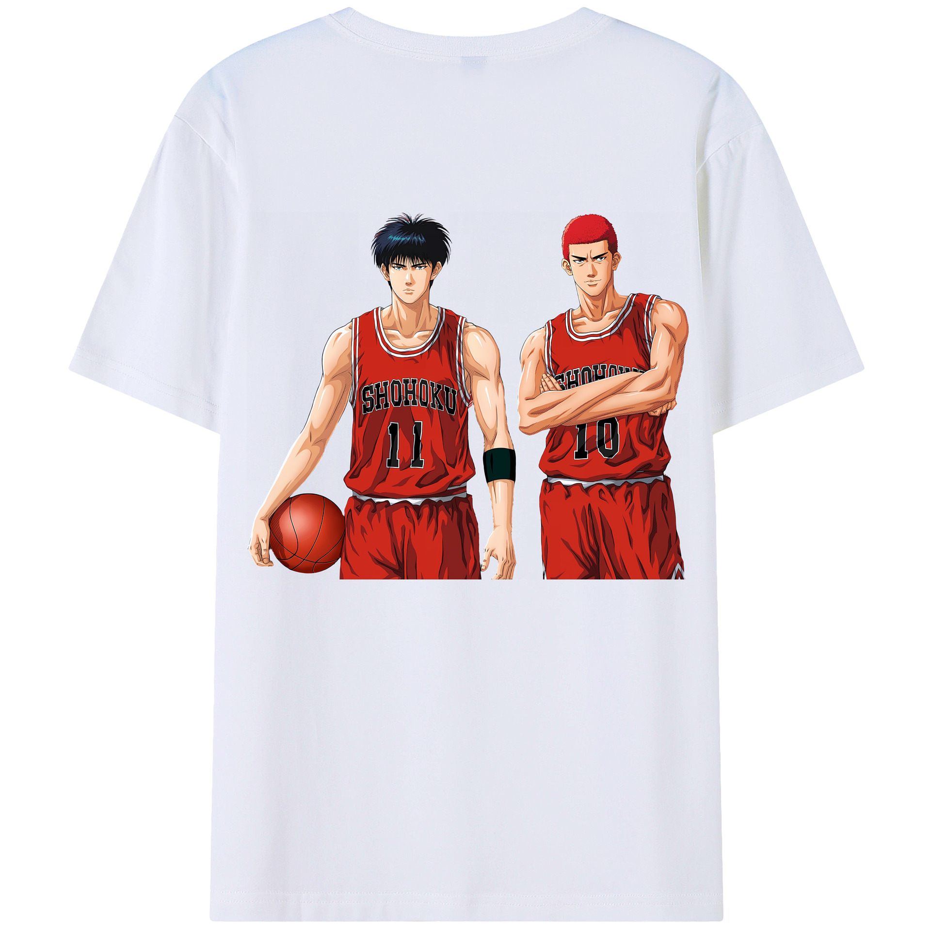 （画像用） SLAM DUNK／スラムダンク 綿100％ メンズ半袖Tシャツ（バックプリント） 通気性