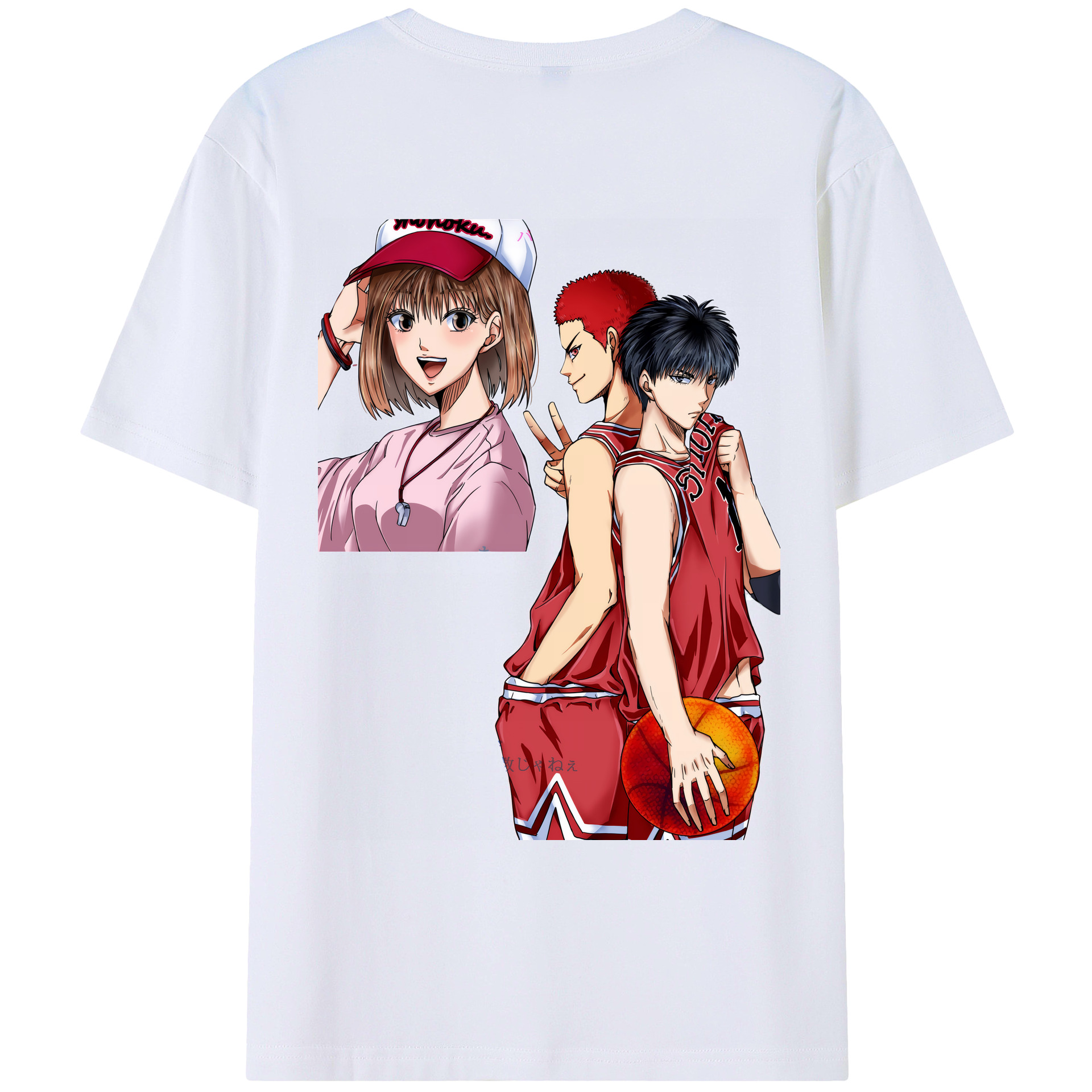 （画像用） SLAM DUNK／スラムダンク 綿100％ メンズ半袖Tシャツ（バックプリント） 通気性