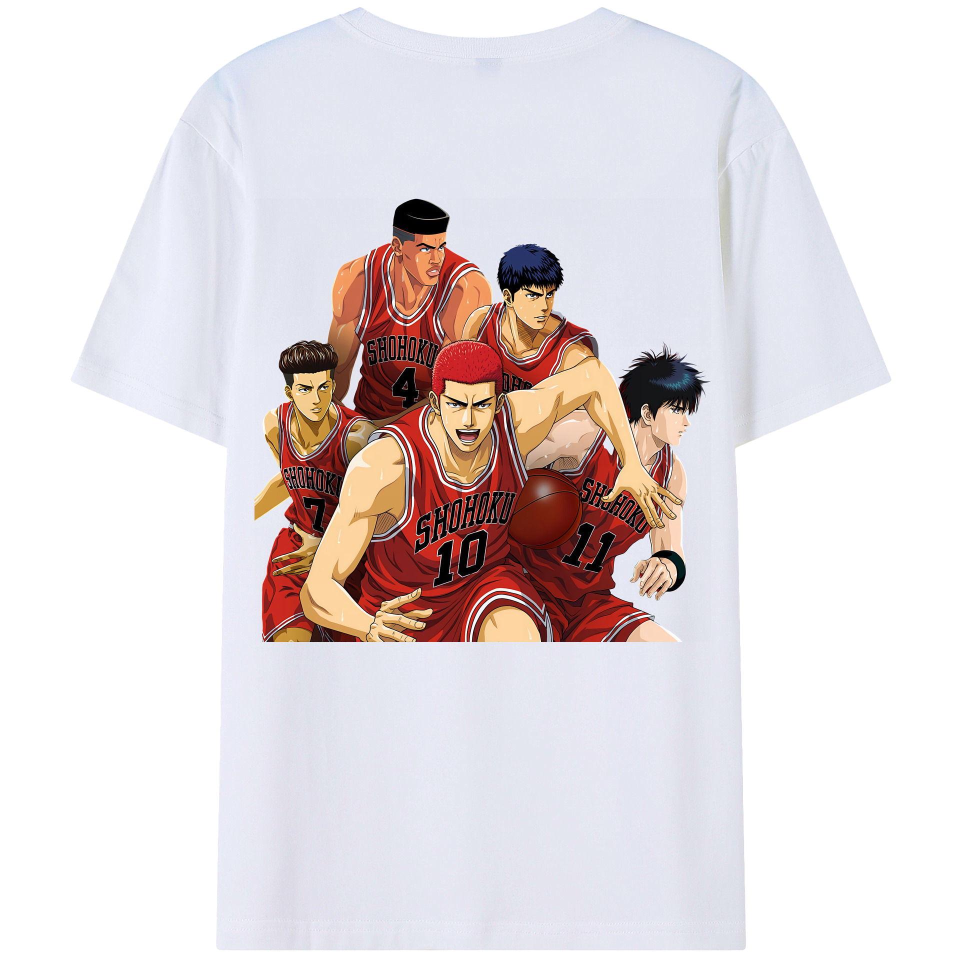 （画像用） SLAM DUNK／スラムダンク 綿100％ メンズ半袖Tシャツ（バックプリント） 通気性