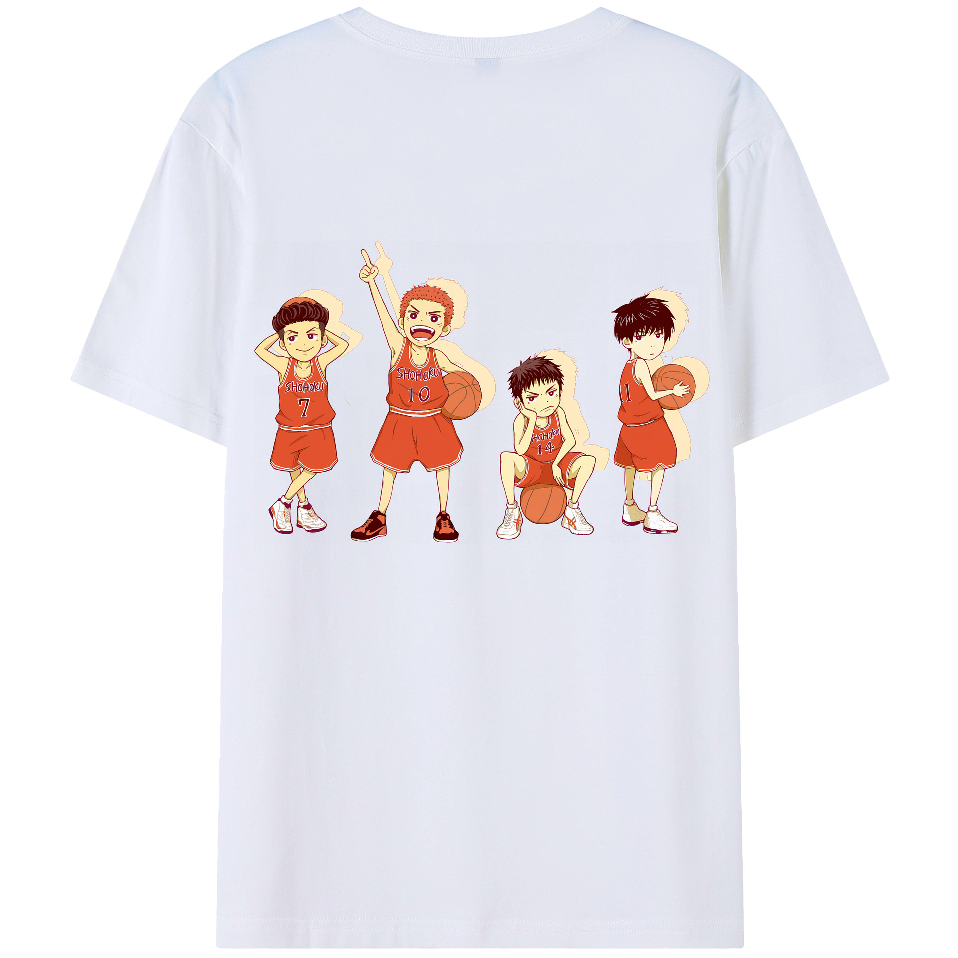 （画像用） SLAM DUNK／スラムダンク 綿100％ メンズ半袖Tシャツ（バックプリント） 通気性