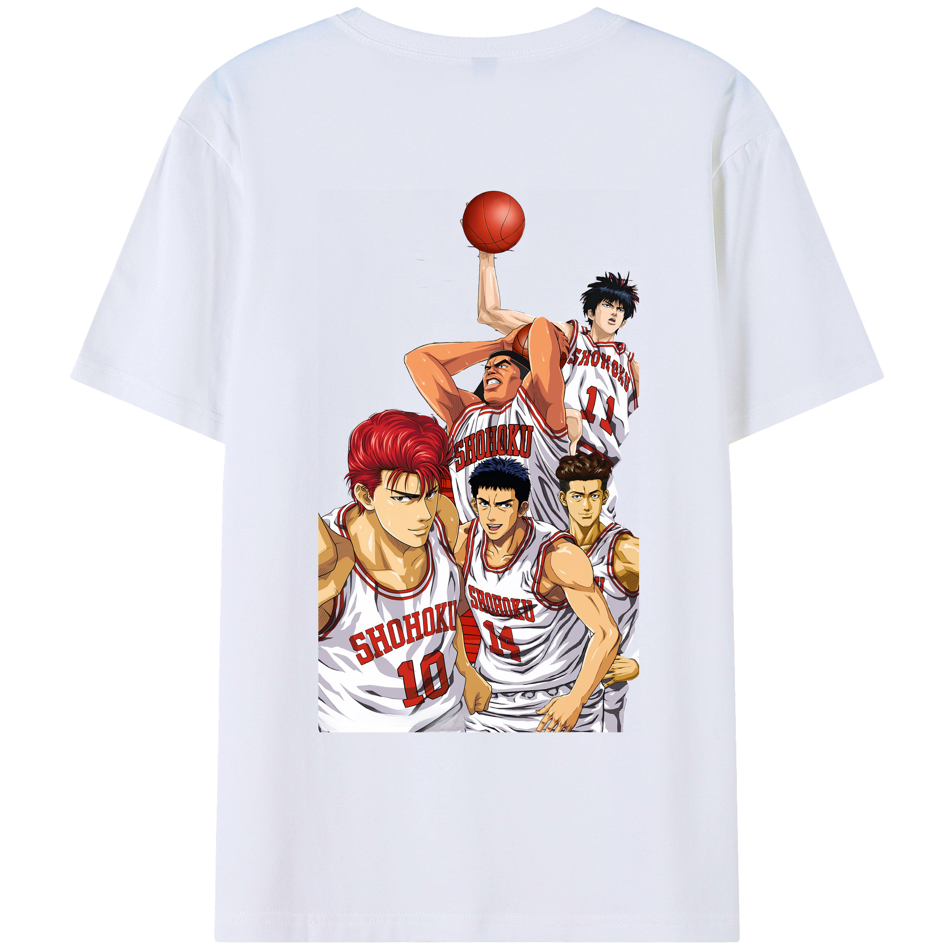 （画像用） SLAM DUNK／スラムダンク 綿100％ メンズ半袖Tシャツ（バックプリント） 通気性