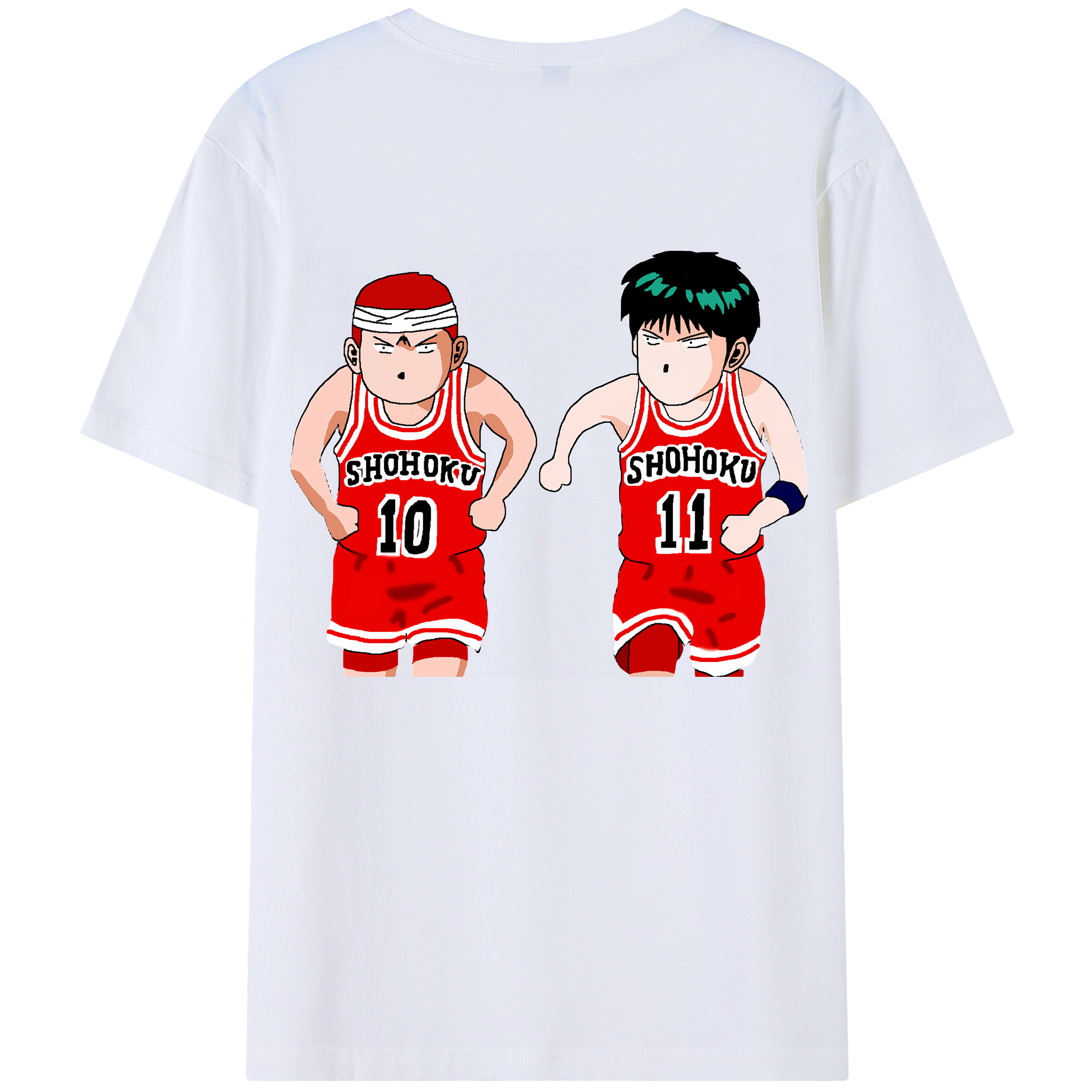 （画像用） SLAM DUNK／スラムダンク 綿100％ メンズ半袖Tシャツ（バックプリント） 通気性