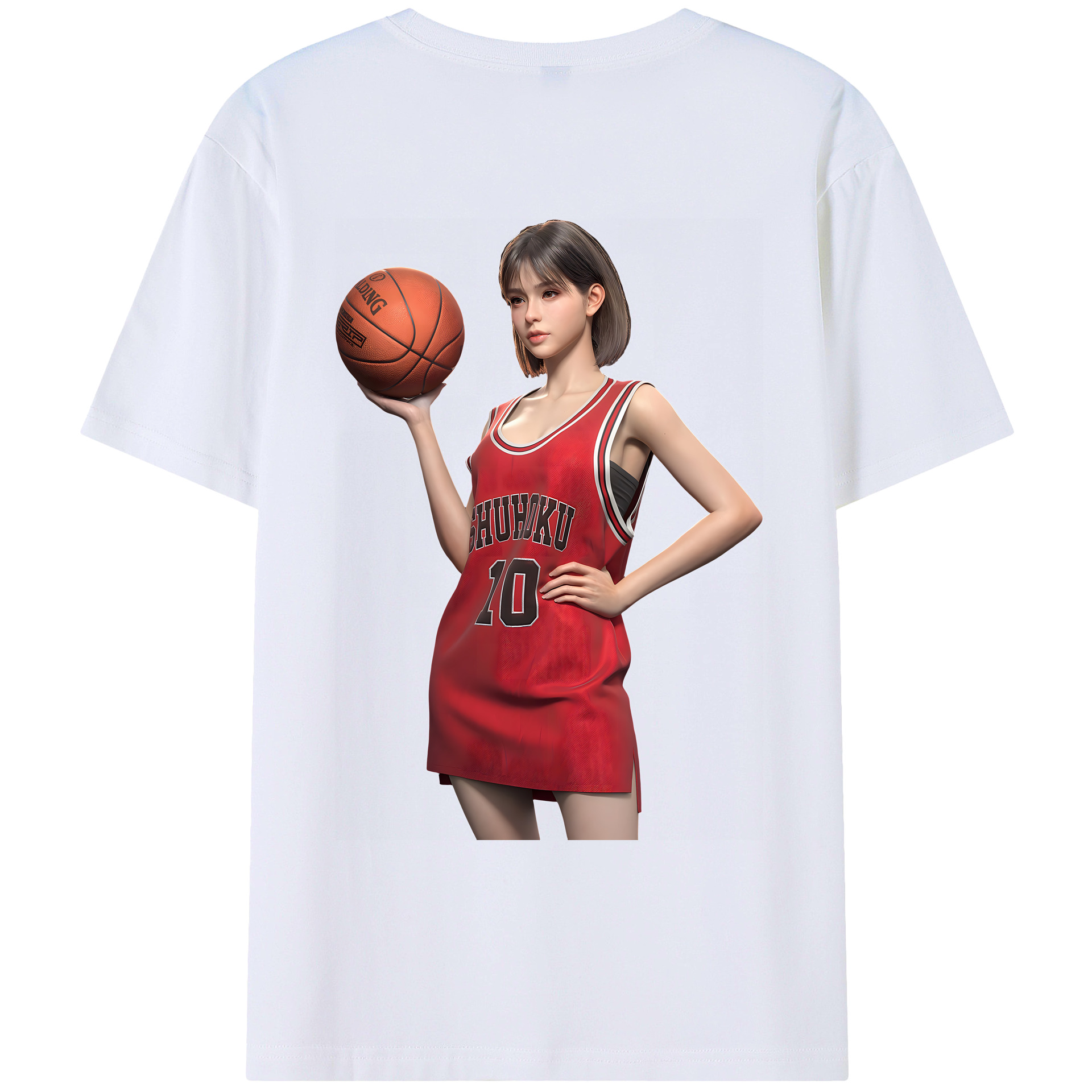 （画像用） SLAM DUNK／スラムダンク 綿100％ メンズ半袖Tシャツ（バックプリント） 通気性