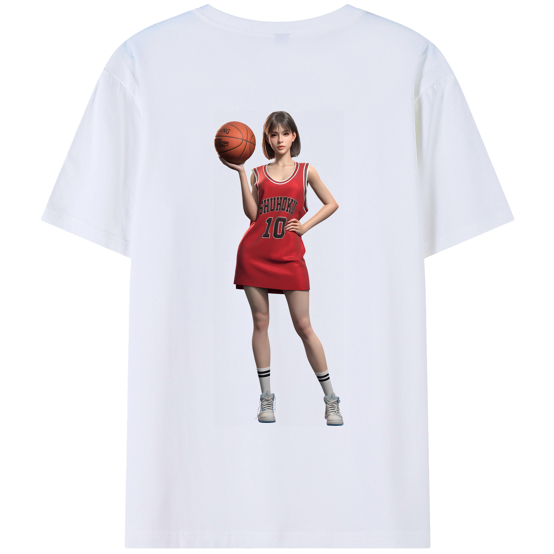 （画像用） SLAM DUNK／スラムダンク 綿100％ メンズ半袖Tシャツ（バックプリント） 通気性