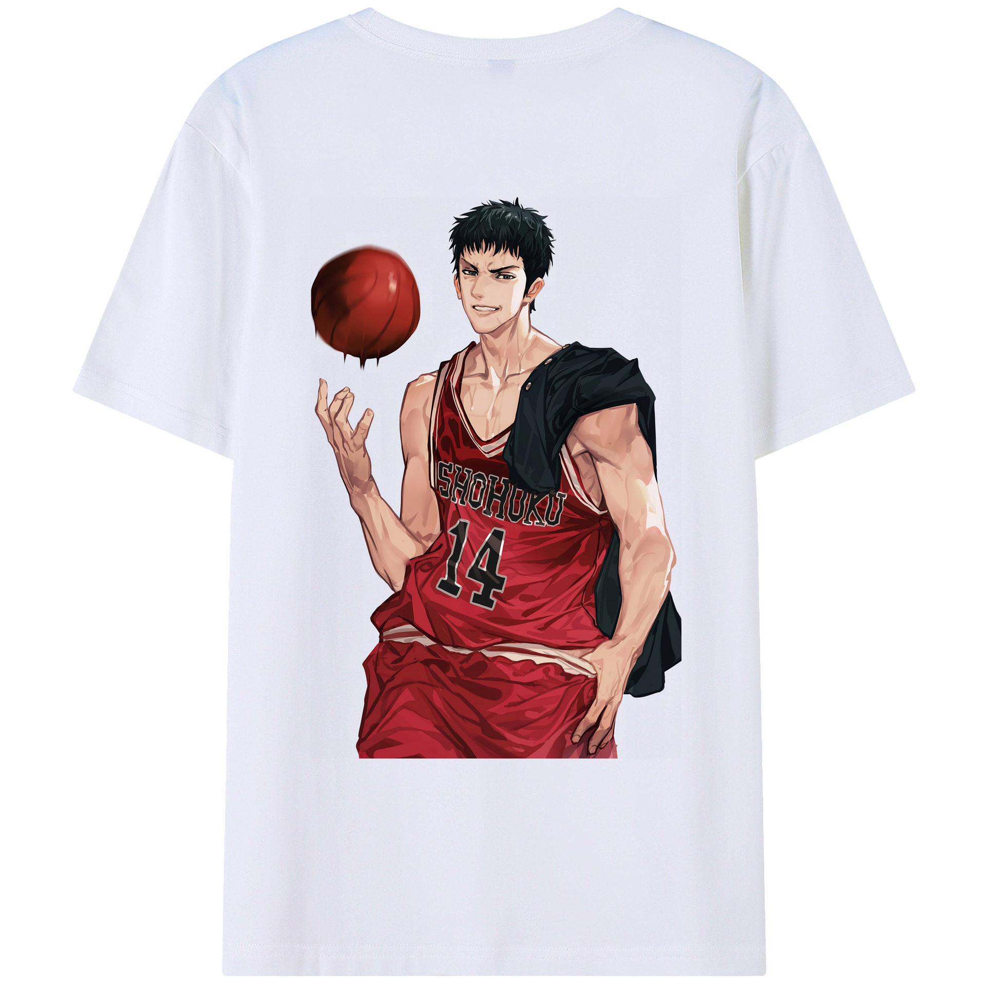 （画像用） SLAM DUNK／スラムダンク 綿100％ メンズ半袖Tシャツ（バックプリント） 通気性