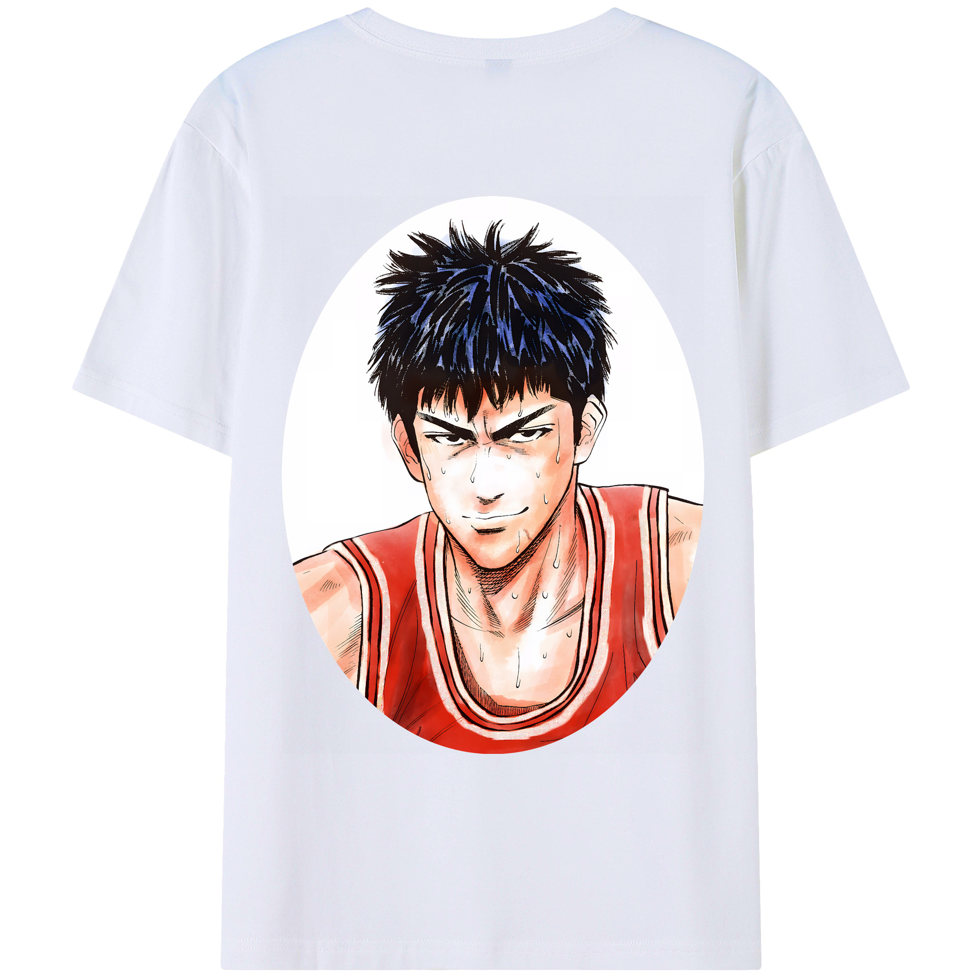 （画像用） SLAM DUNK／スラムダンク 綿100％ メンズ半袖Tシャツ（バックプリント） 通気性