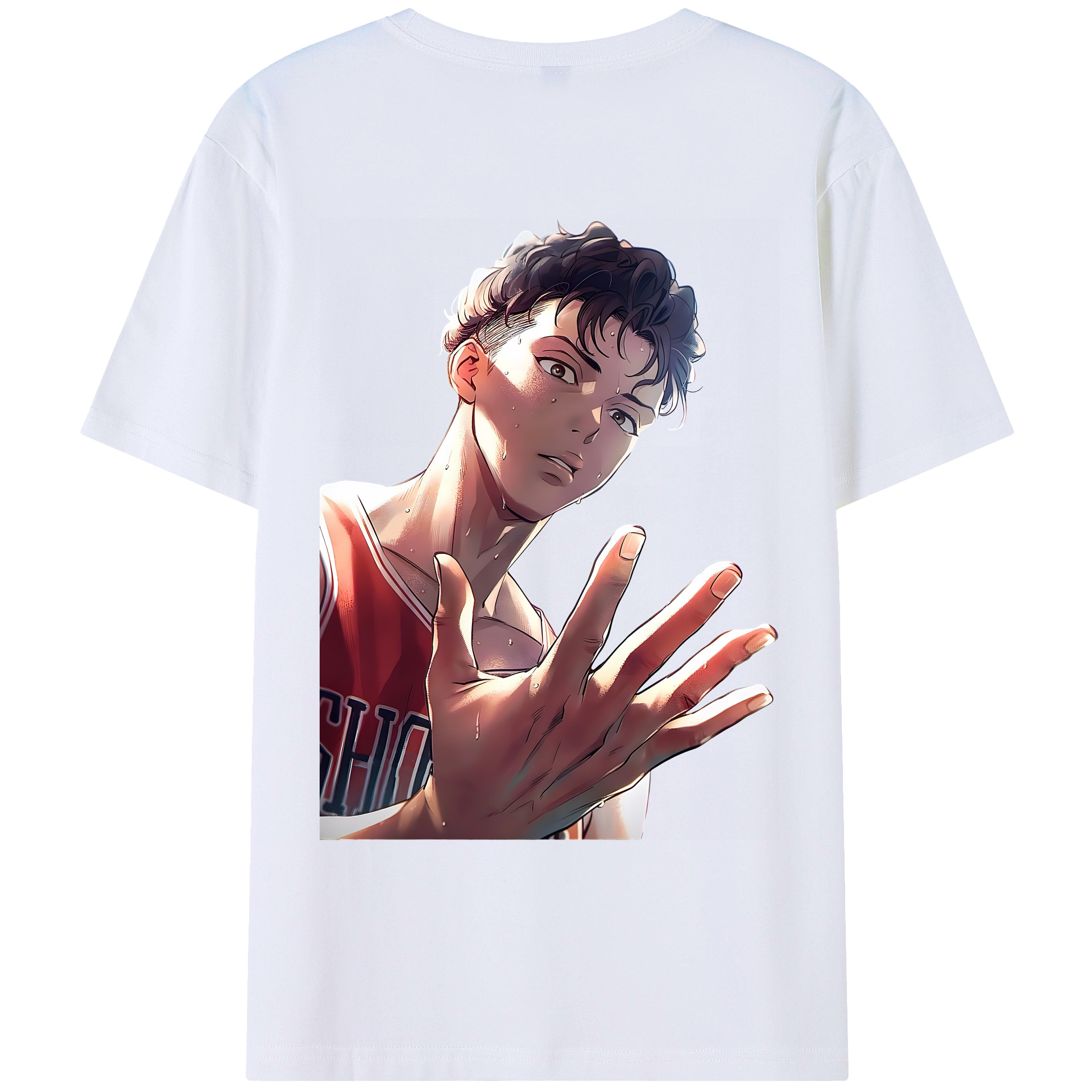 （画像用） SLAM DUNK／スラムダンク 綿100％ メンズ半袖Tシャツ（バックプリント） 通気性