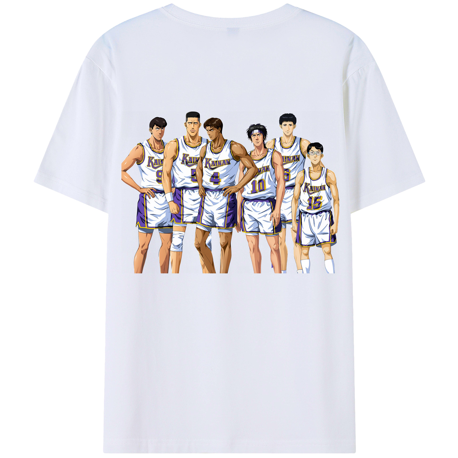 （画像用） SLAM DUNK／スラムダンク 綿100％ メンズ半袖Tシャツ（バックプリント） 通気性