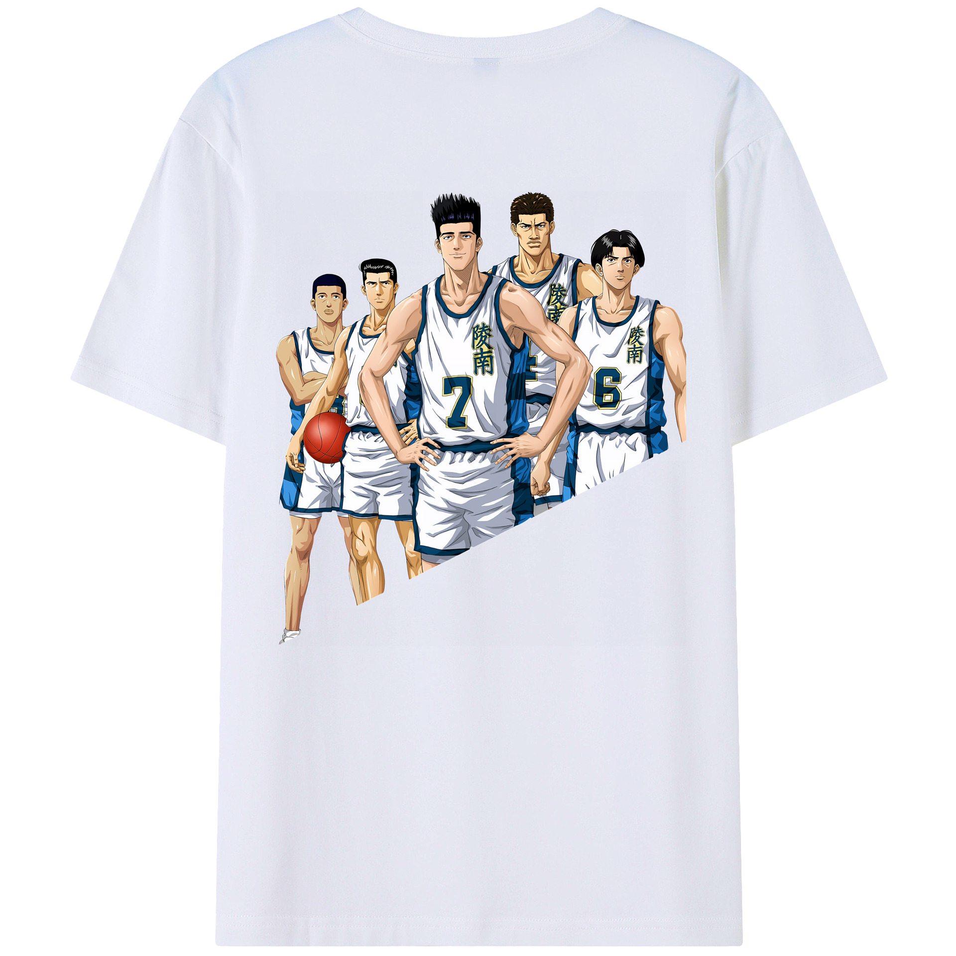（画像用） SLAM DUNK／スラムダンク 綿100％ メンズ半袖Tシャツ（バックプリント） 通気性
