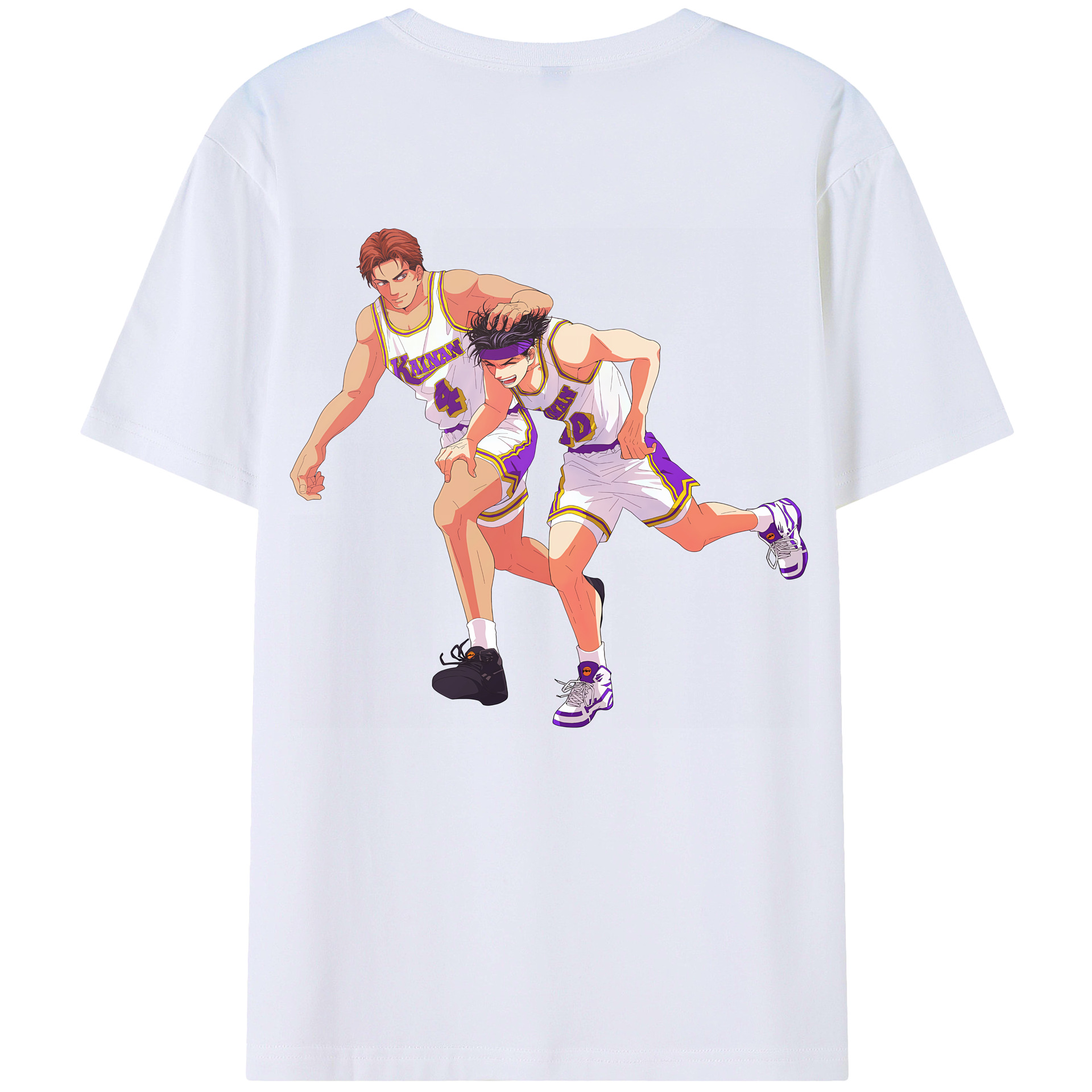（画像用） SLAM DUNK／スラムダンク 綿100％ メンズ半袖Tシャツ（バックプリント） 通気性