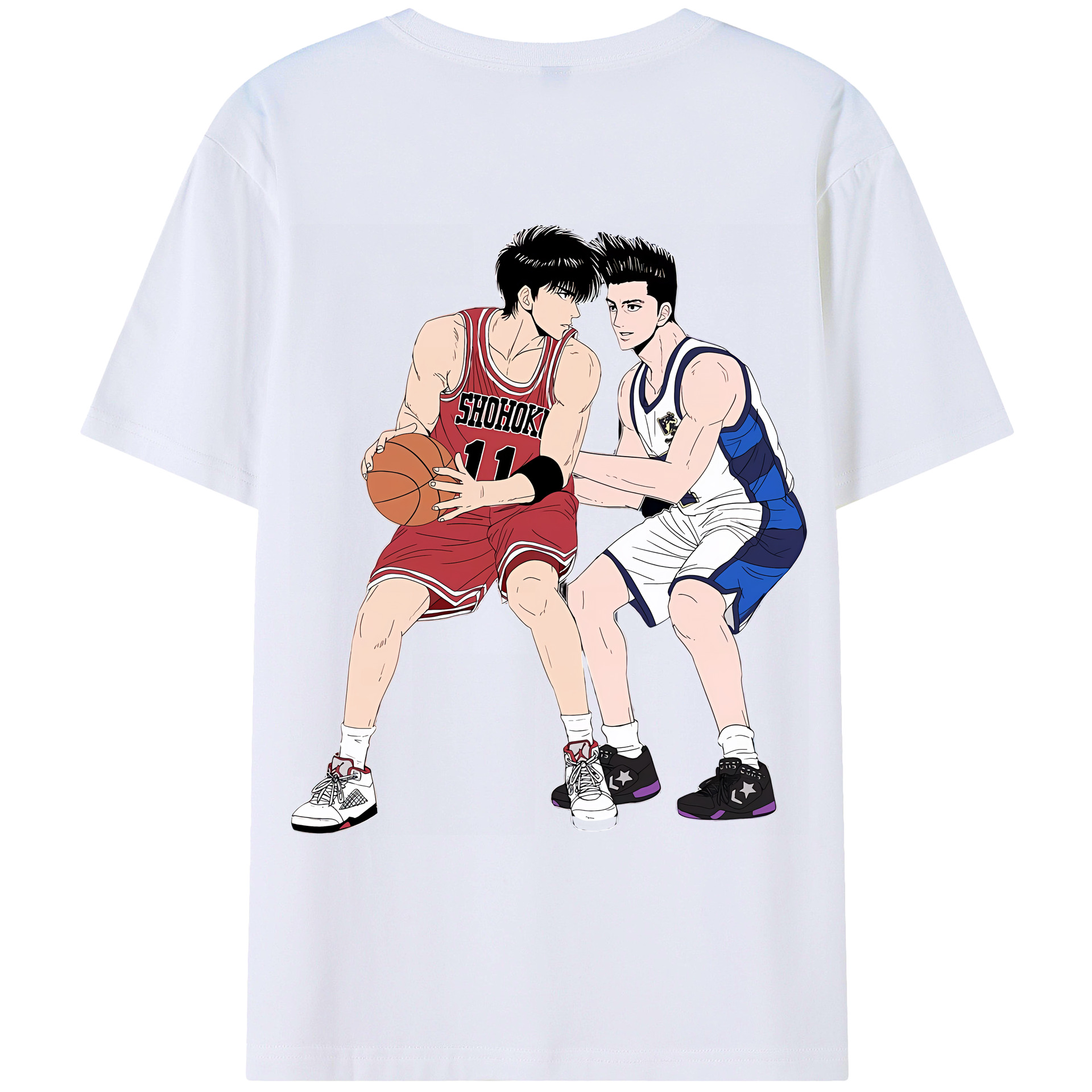 （画像用） SLAM DUNK／スラムダンク 綿100％ メンズ半袖Tシャツ（バックプリント） 通気性