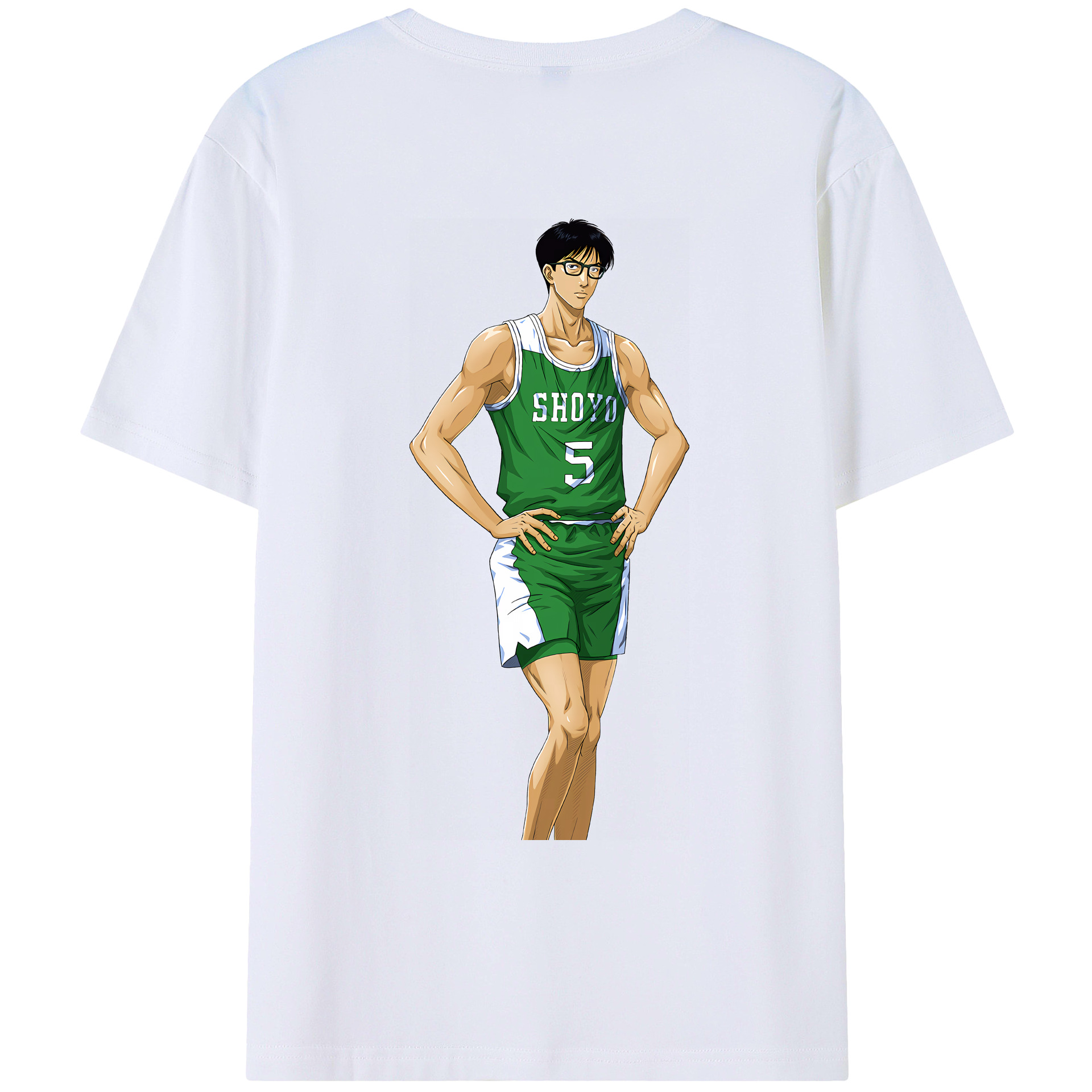 （画像用） SLAM DUNK／スラムダンク 綿100％ メンズ半袖Tシャツ（バックプリント） 通気性