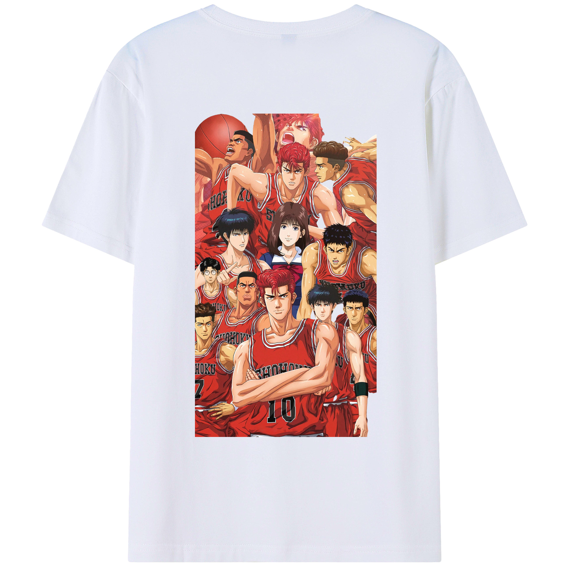（画像用） SLAM DUNK／スラムダンク 綿100％ メンズ半袖Tシャツ（バックプリント） 通気性